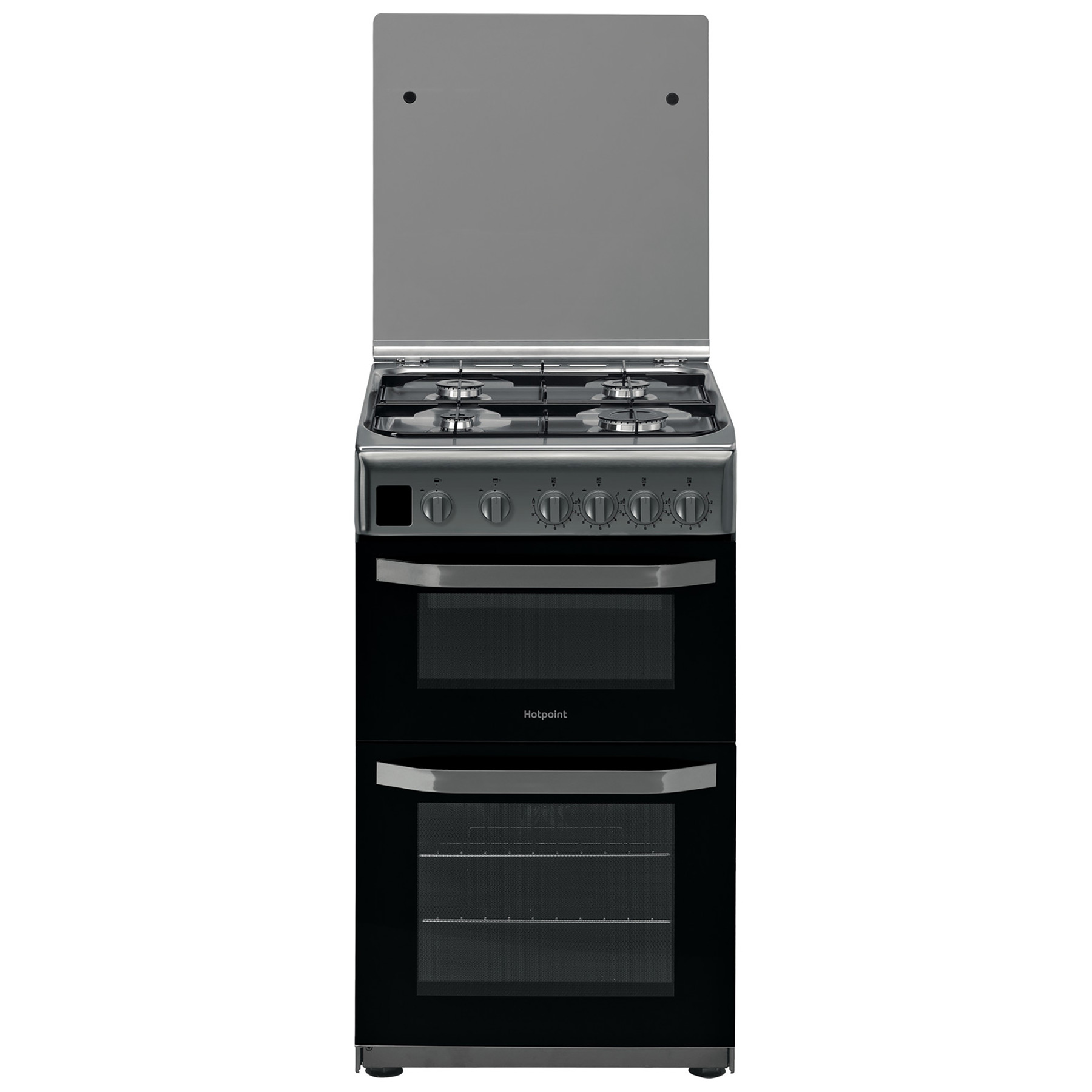 Image of Hotpoint HD5G00CCX 50cm Double Oven Gas Cooker in St St Catalytic Line