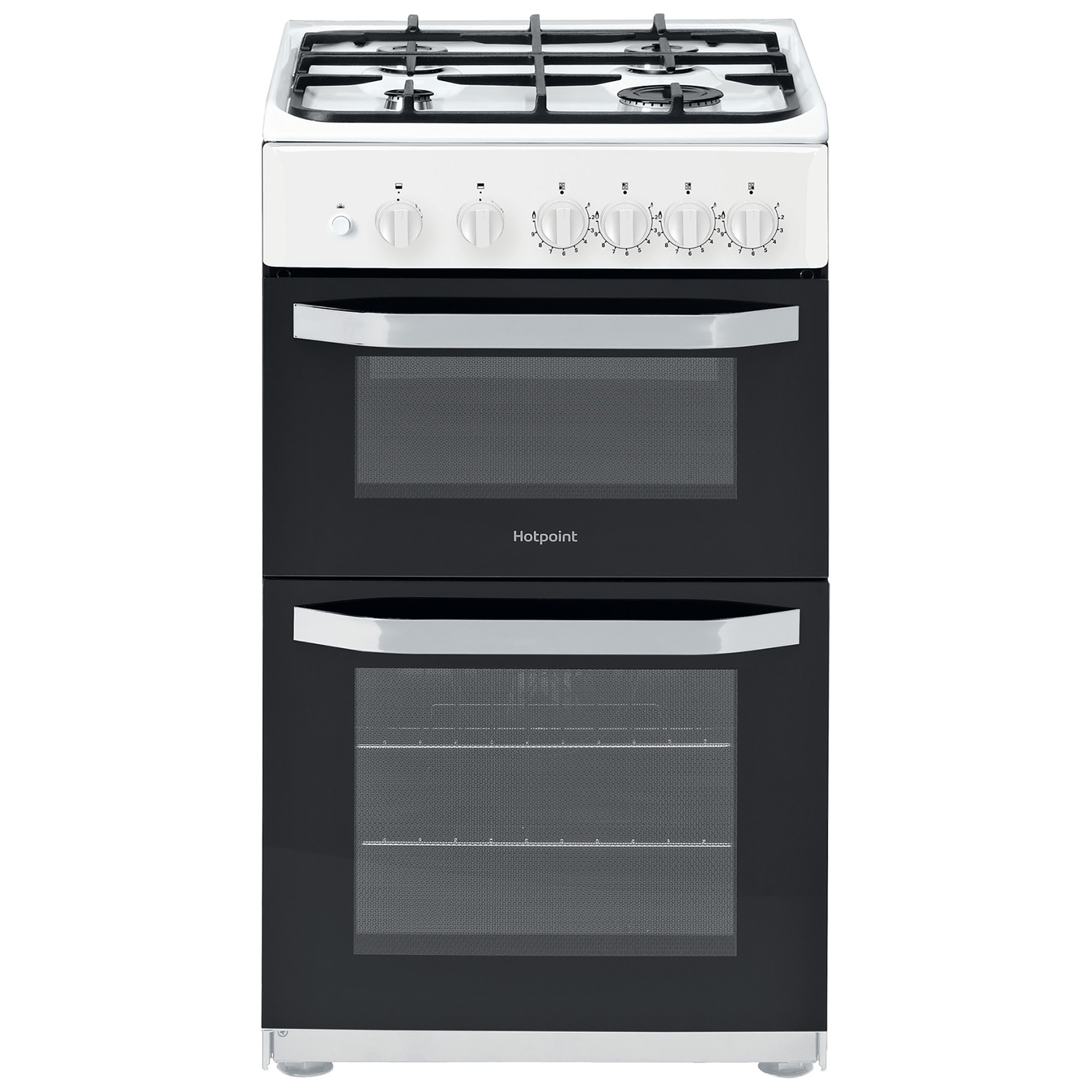 Image of Hotpoint HD5G00KCW 50cm Twin Cavity Gas Cooker in White Catalytic Line