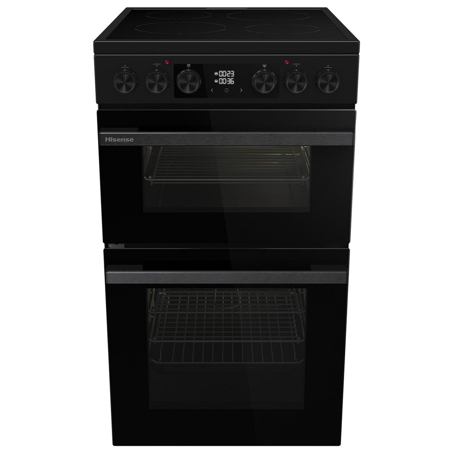 Hisense HDCEC5C10B 50cm Double Oven Electric Cooker in Black Ceramic H