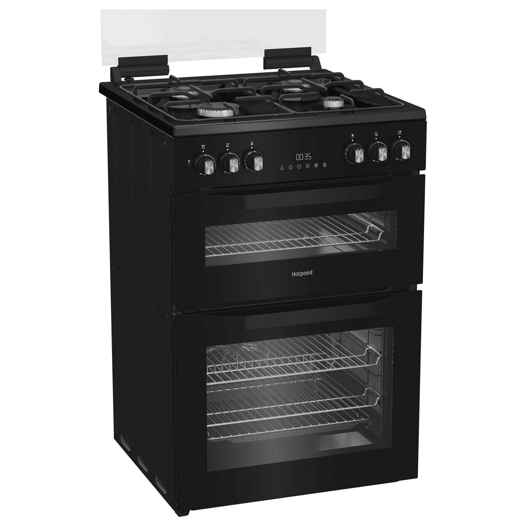 Hotpoint HDD6GDC2B1 60cm Double Oven Dual Fuel Cooker with Glass Lid i, photo 2