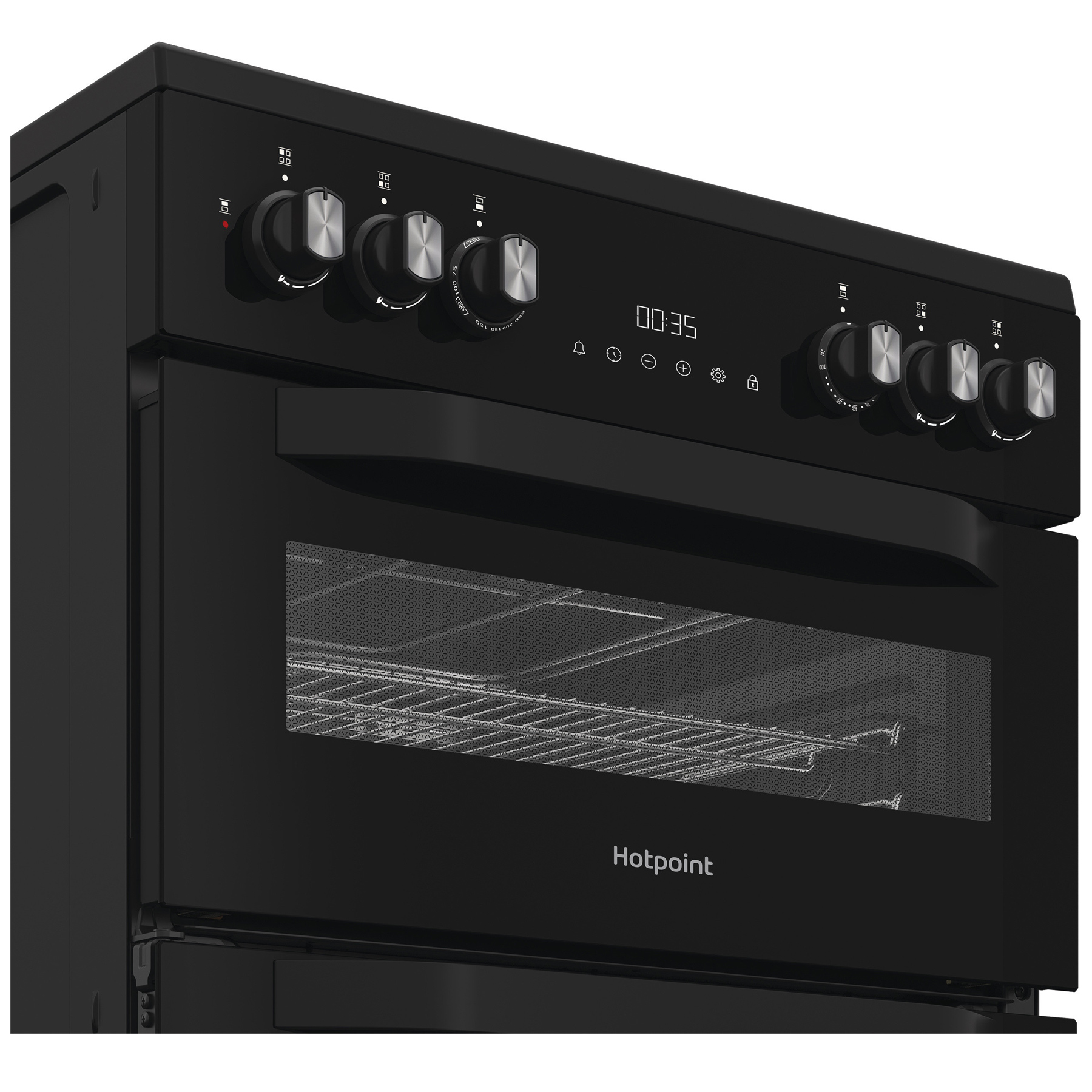 Hotpoint HDD6GDC2B1 60cm Double Oven Dual Fuel Cooker with Glass Lid i, photo 4