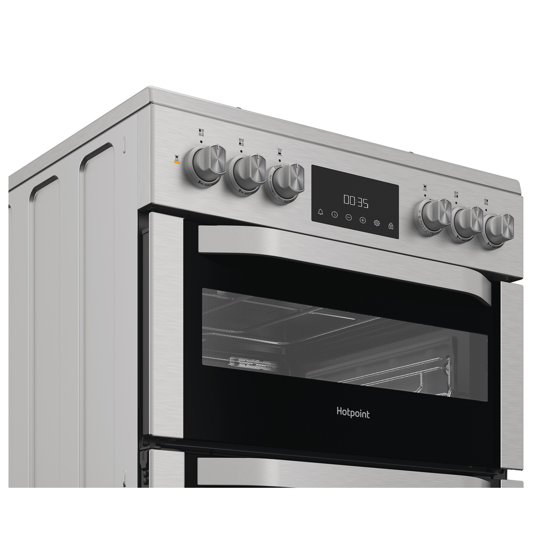 Hotpoint HDD6GDC2WX 60cm Double Oven Dual Fuel Cooker with Glass Lid i, photo 4