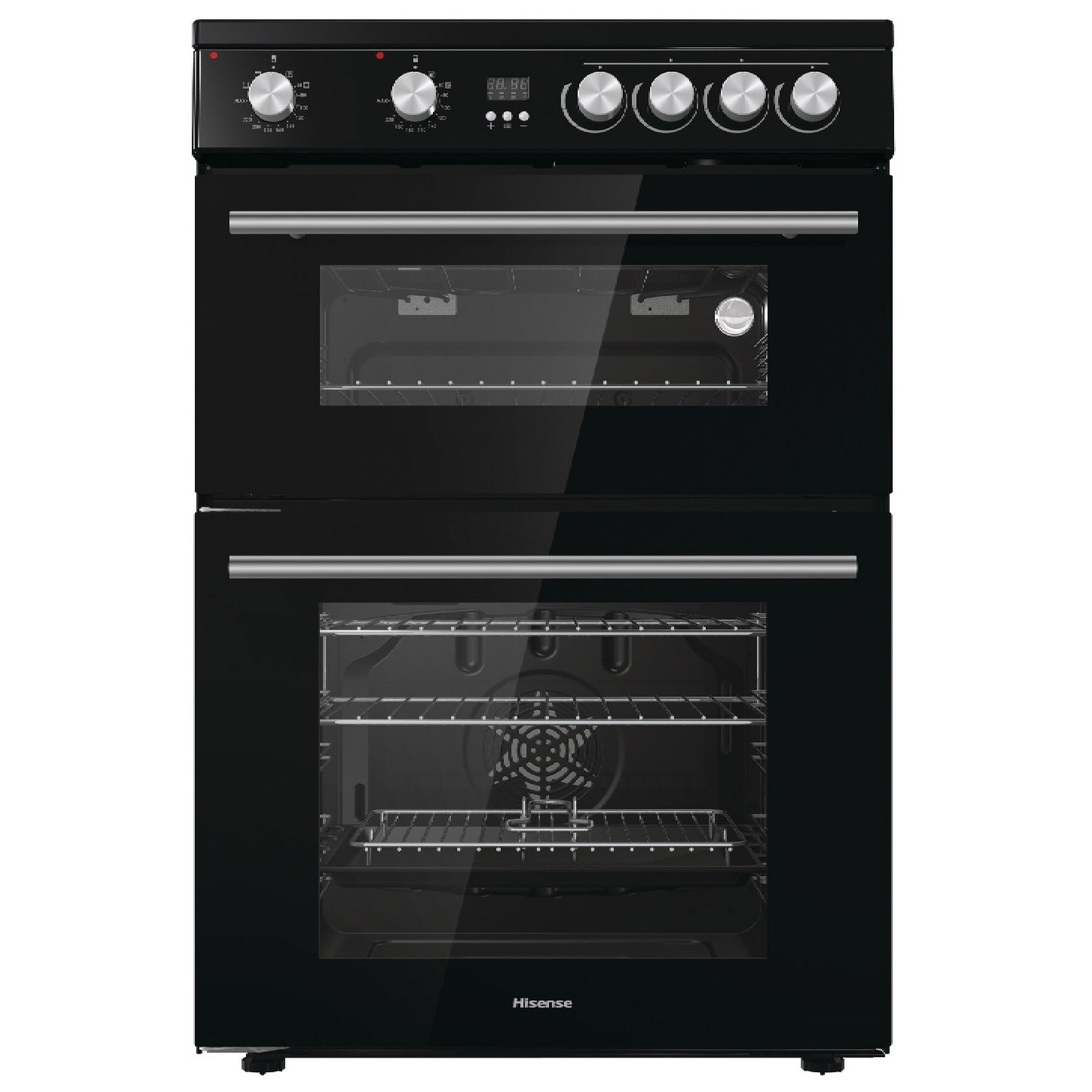 Hisense HDE3211BBUK 60cm Double Oven Electric Cooker in Black Ceramic