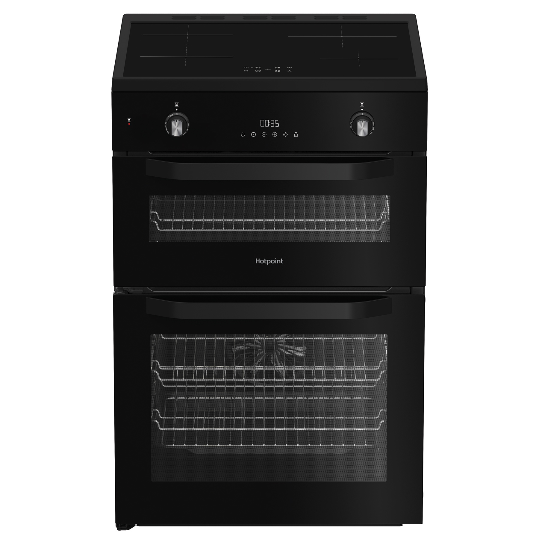 Hotpoint HDE6IDC2B1 60cm Double Oven Electric Cooker in Black Inductio