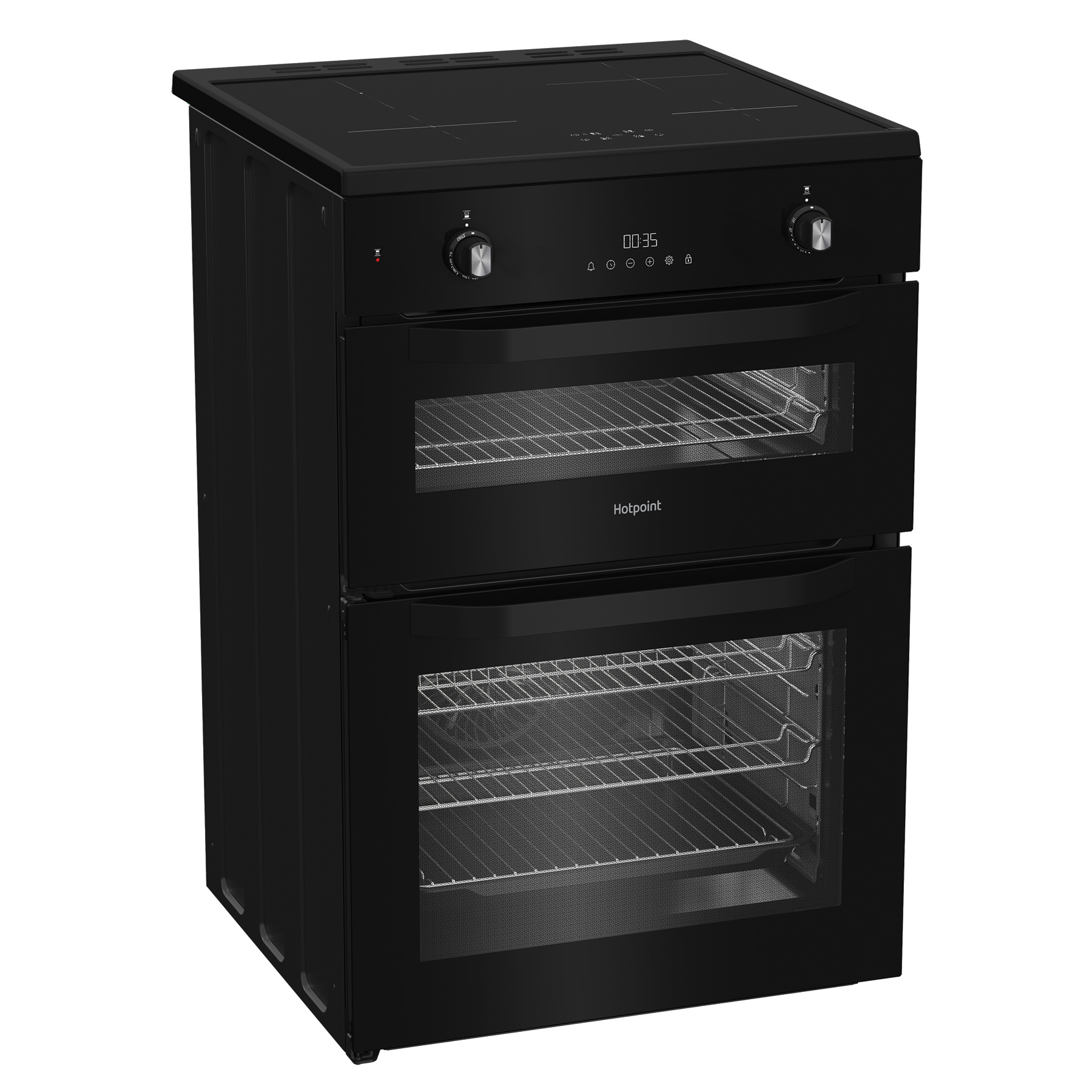 Hotpoint HDE6IDC2B1 60cm Double Oven Electric Cooker in Black Inductio, photo 2