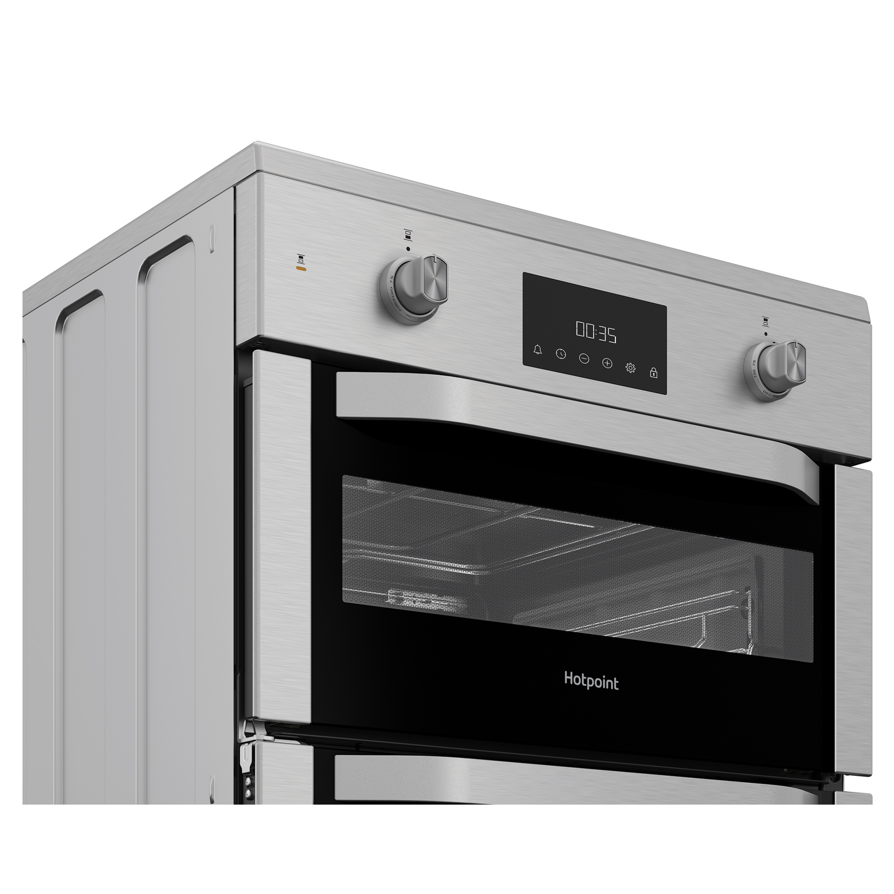 Hotpoint HDE6IDC2X 60cm Double Oven Electric Cooker in Stainless Steel, photo 4