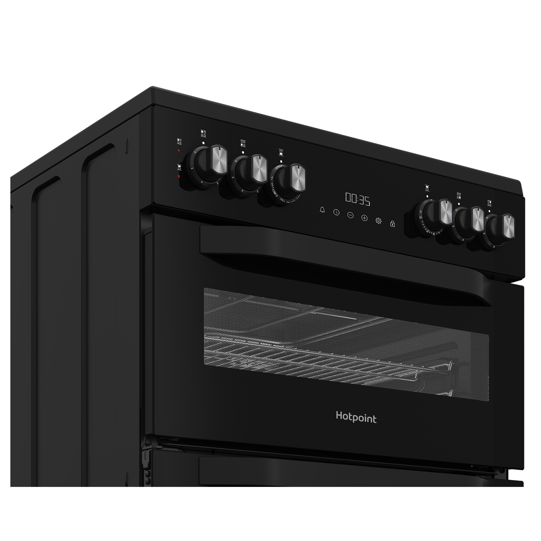 Hotpoint HDE6VDB1 60cm Double Oven Electric Cooker in Black Ceramic Ho, photo 4