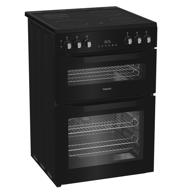 Hotpoint HDE6VDC2B1 60cm Double Oven Electric Cooker in Black Ceramic, photo 2