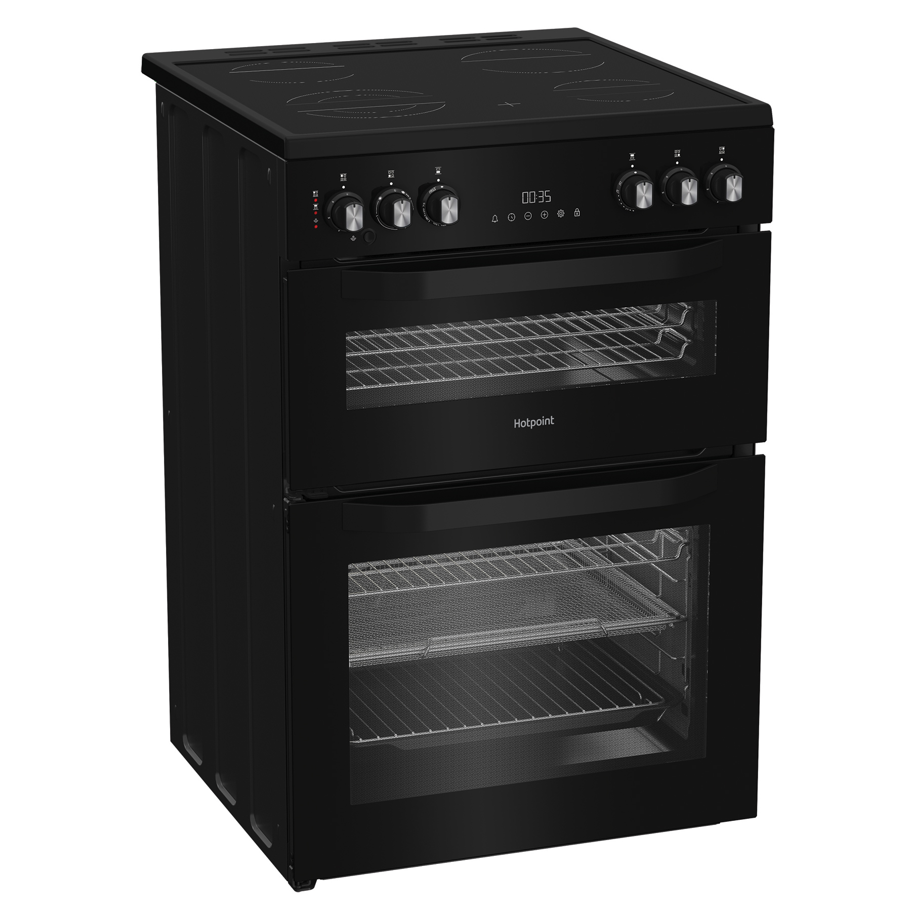 Hotpoint HDE6VDCASB1 60cm Electric Double Cooker With Induction Hob and Air Fry Black, photo 2