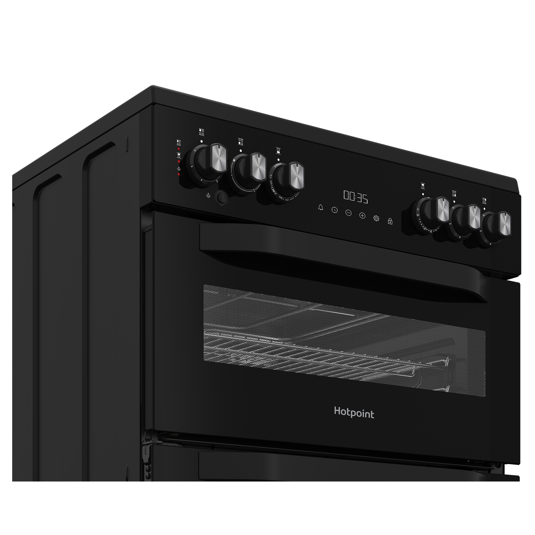 Hotpoint HDE6VDCASB1 60cm Electric Double Cooker With Induction Hob and Air Fry Black, photo 4