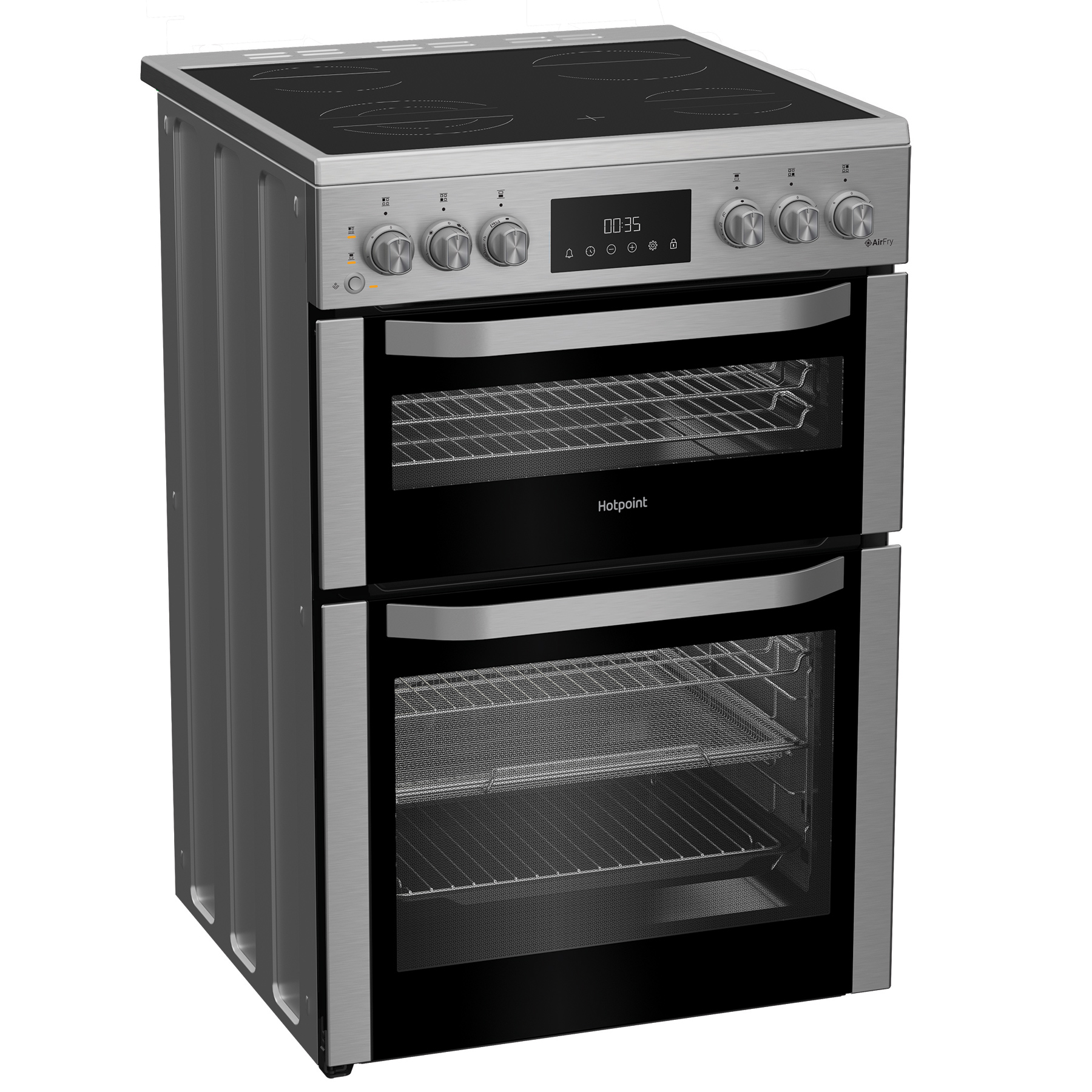 Hotpoint HDE6VDCASX 60cm Double Oven Electric Cooker in Stainless Stee, photo 2