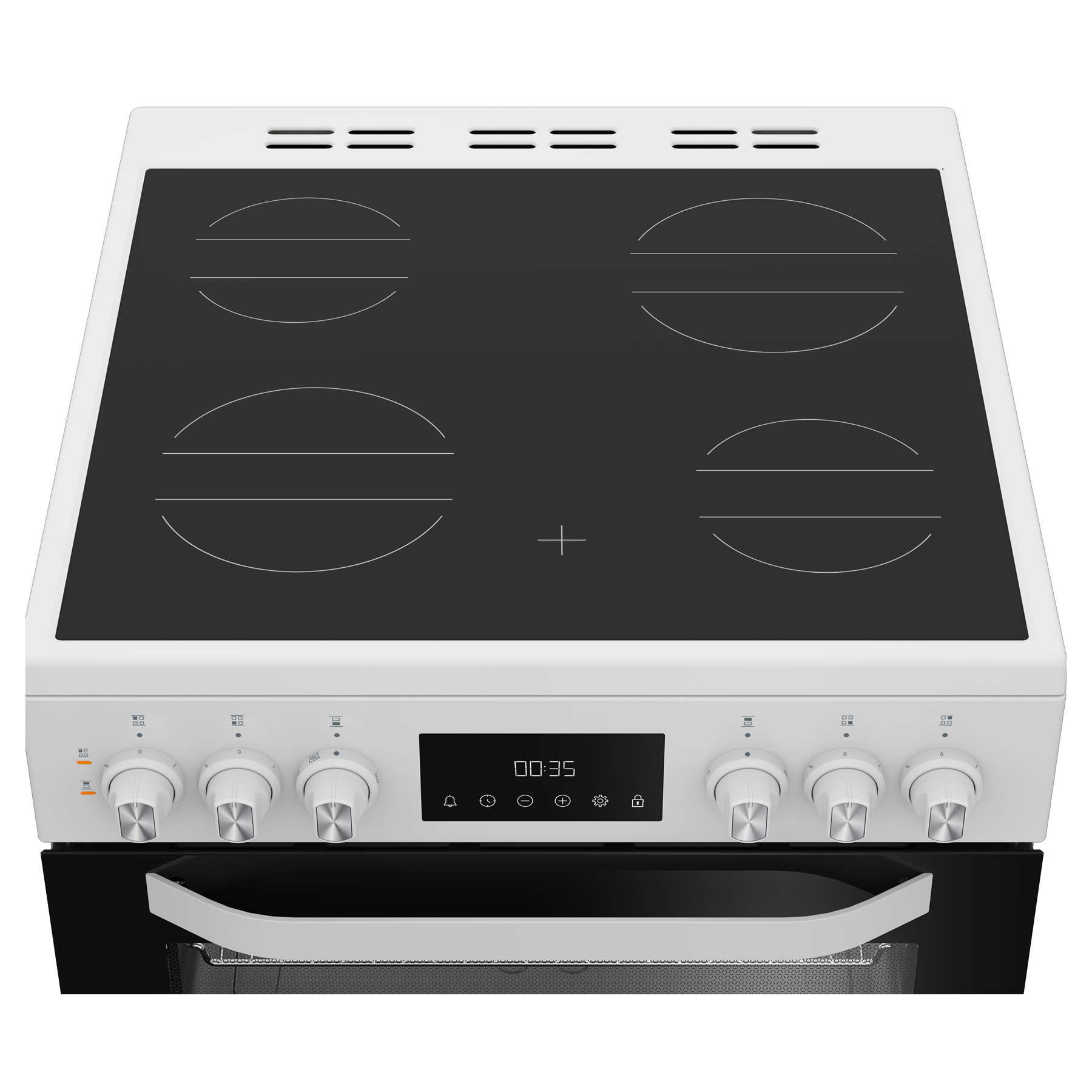 Hotpoint HDE6VDW 60cm Double Oven Electric Cooker in White Ceramic Hob, photo 3