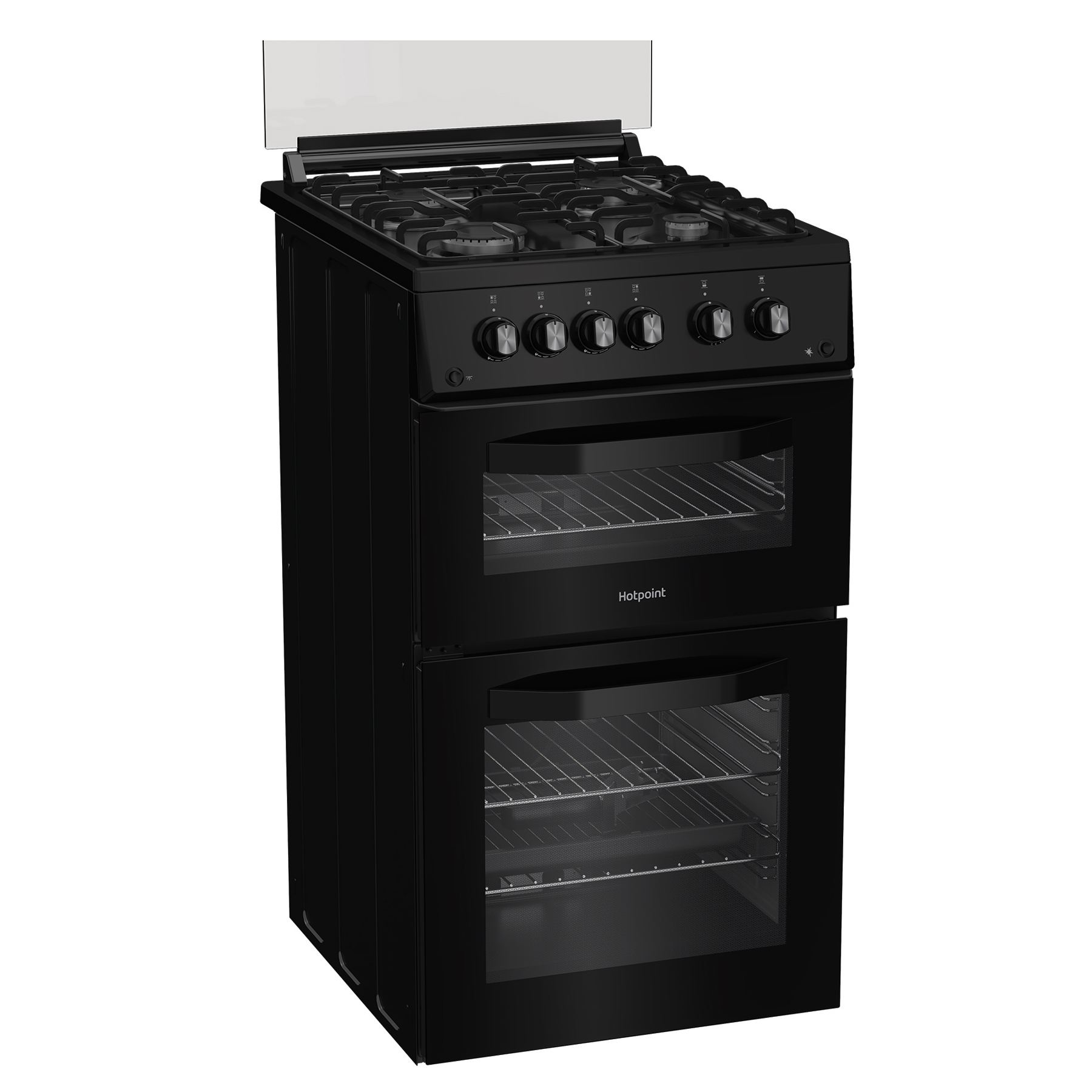 Hotpoint HDG5GCB 50cm Double Oven Gas Cooker with Glass Lid in Black 5, photo 2