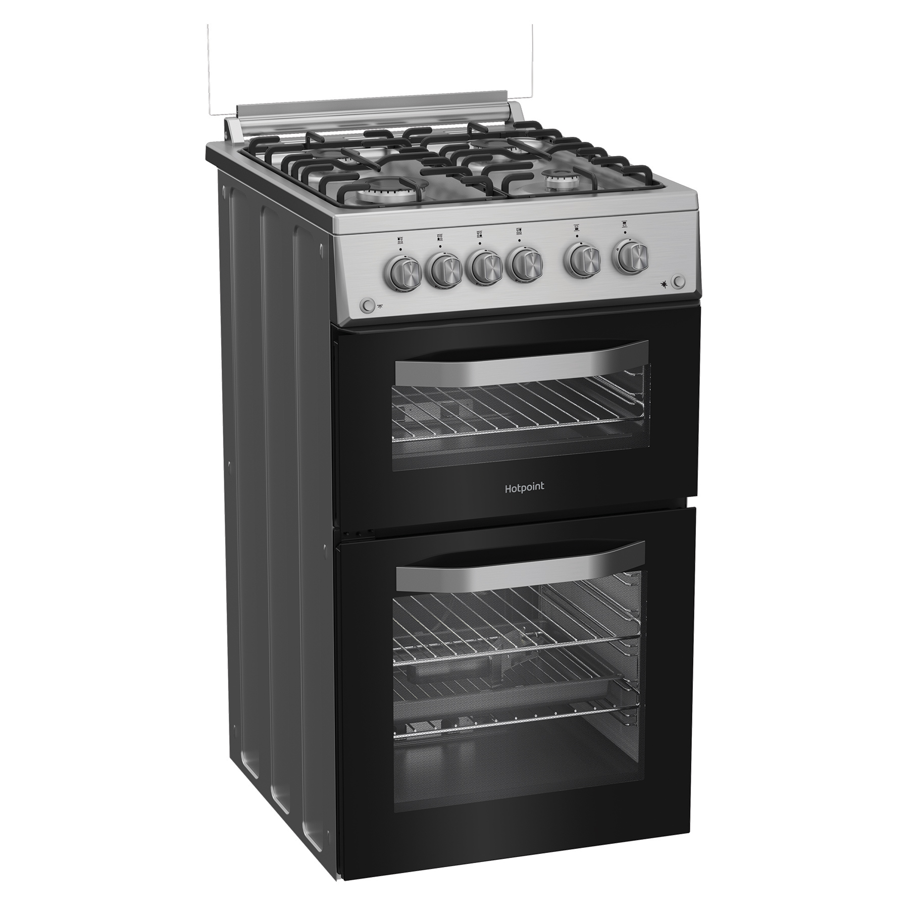 Hotpoint HDG5GCX 50cm Double Oven Gas Cooker with Glass Lid in Stainle, photo 2