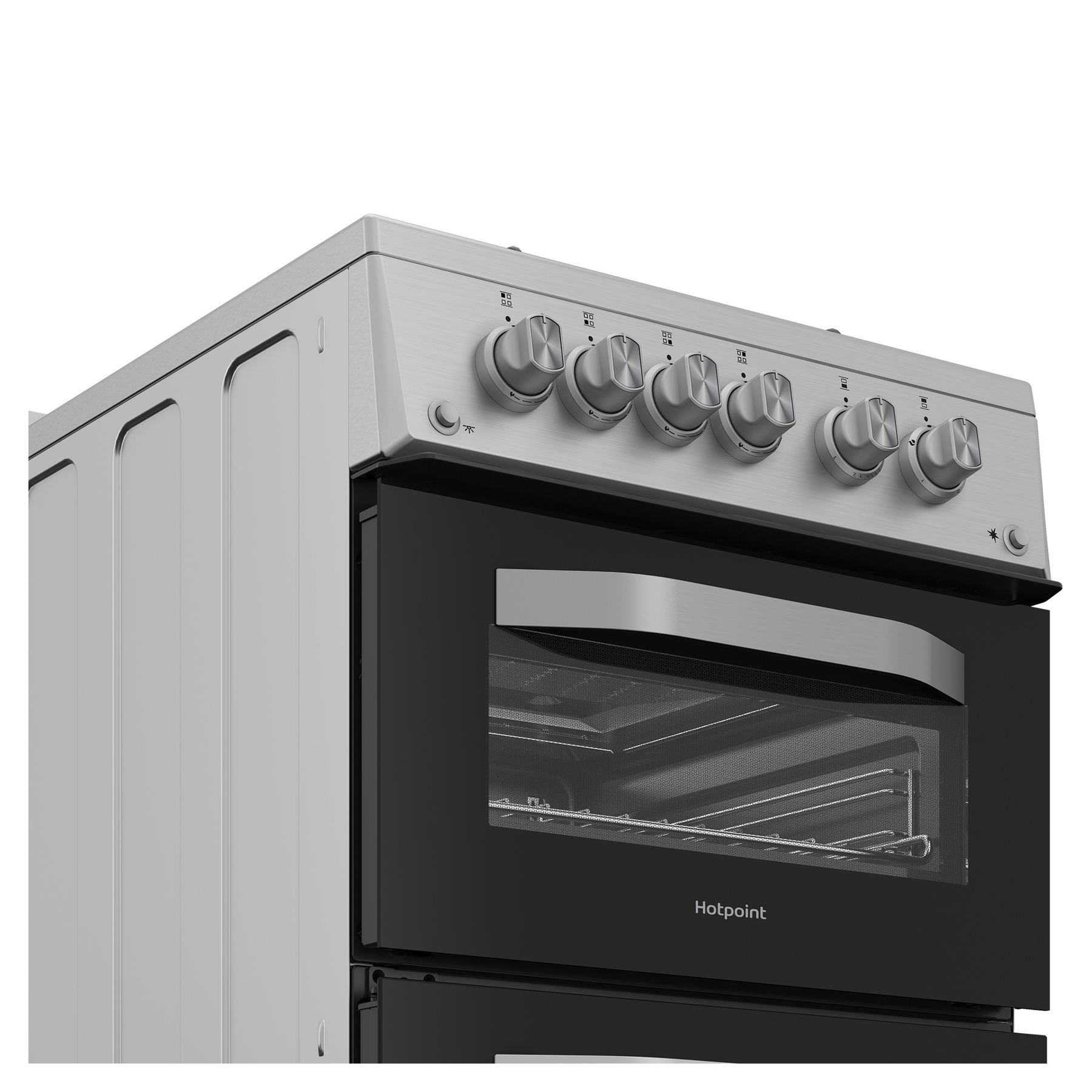 Hotpoint HDG5GCX 50cm Double Oven Gas Cooker with Glass Lid in Stainle, photo 4