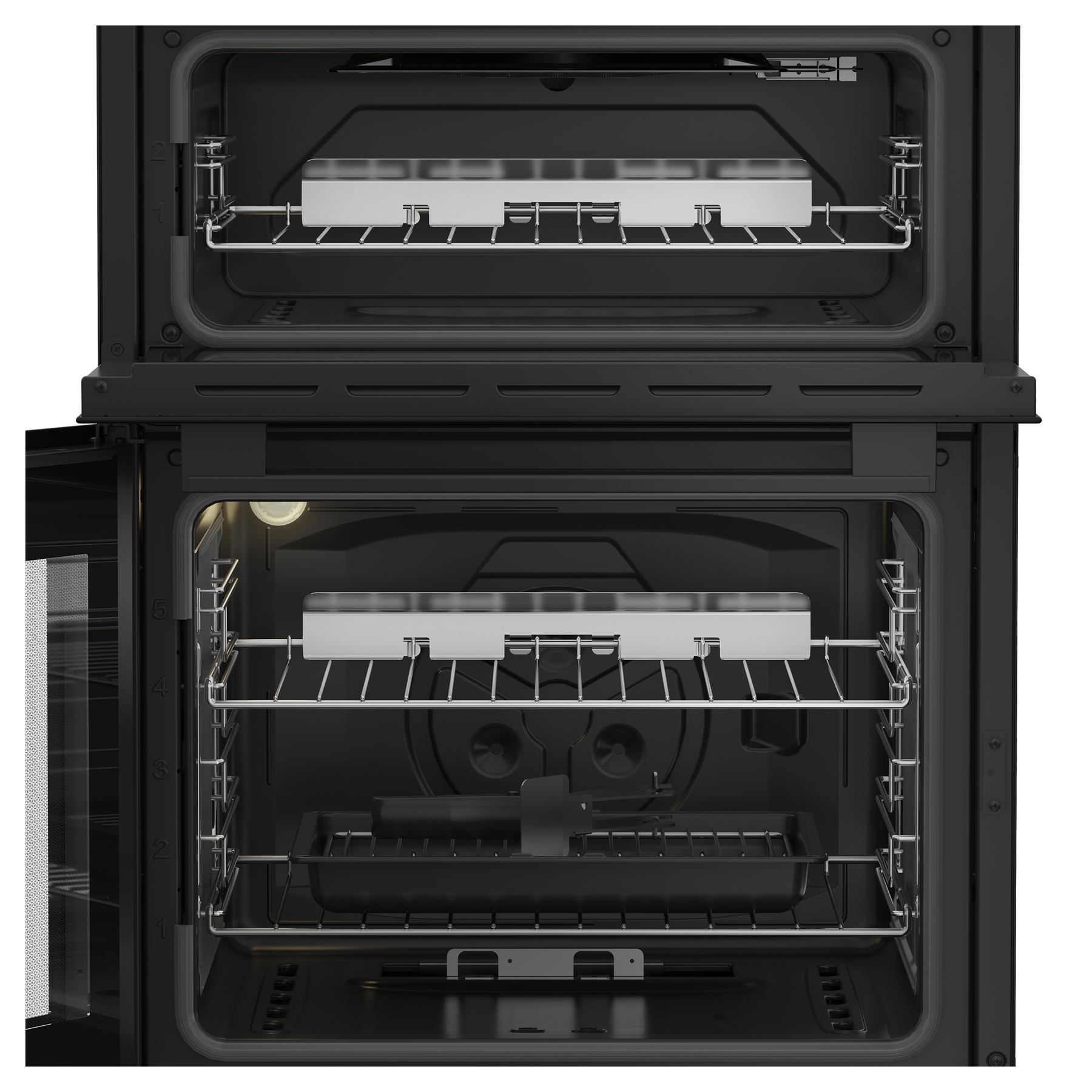 Hotpoint HDG6GDCB 60cm Double Oven Gas Cooker with Glass Lid in Black, photo 5