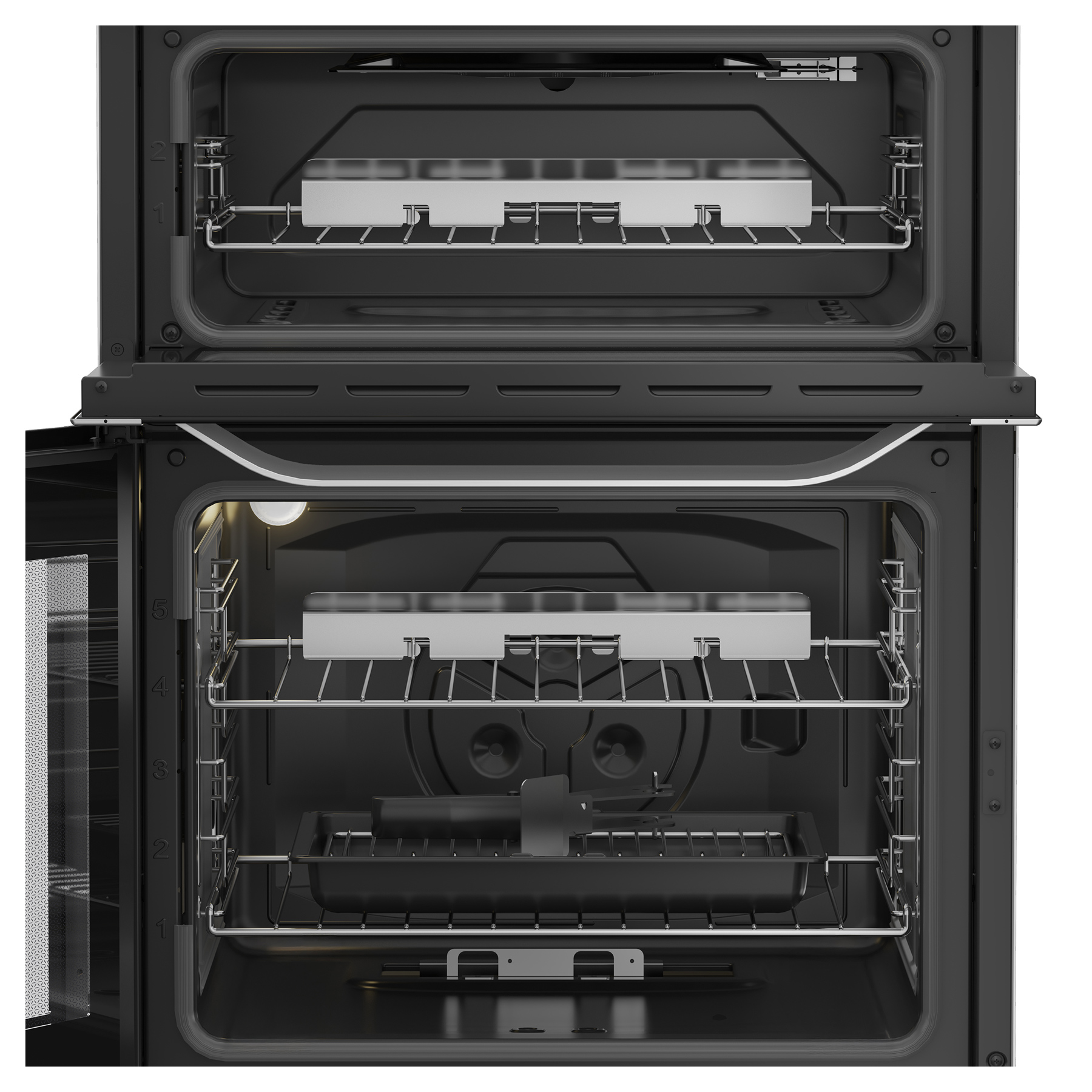 Hotpoint HDG6GDCWX 60cm Double Oven Gas Cooker with Glass Lid in Stain, photo 5