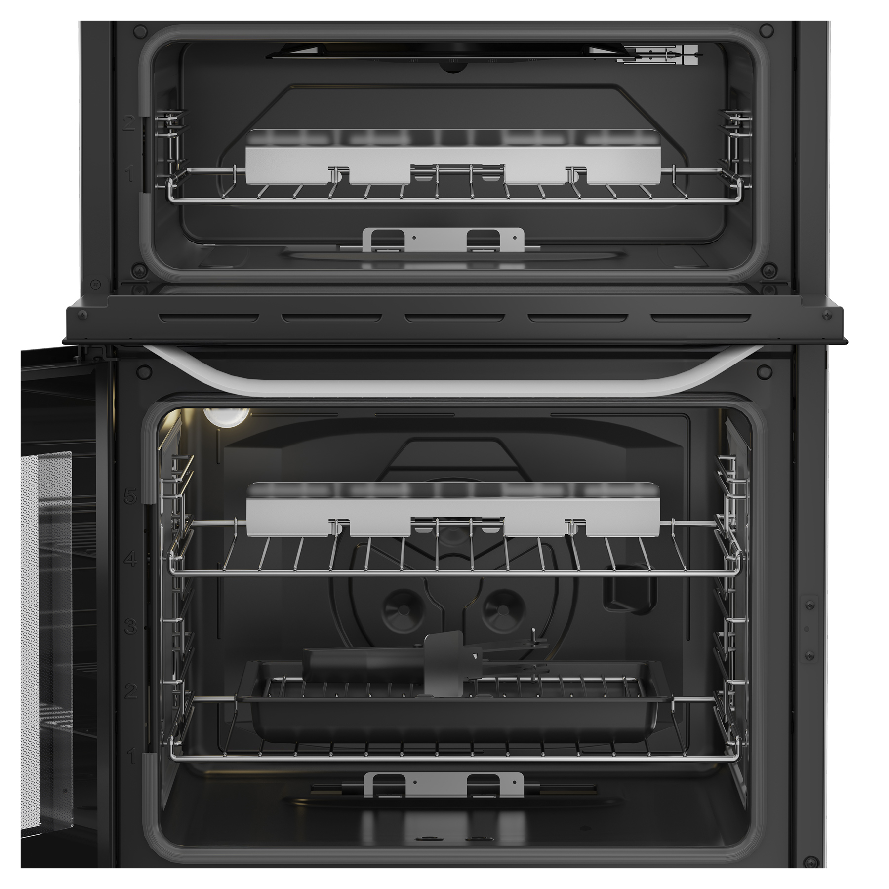 Hotpoint HDG6GDCW 60cm Double Oven Gas Cooker with Glass Lid in White, photo 5