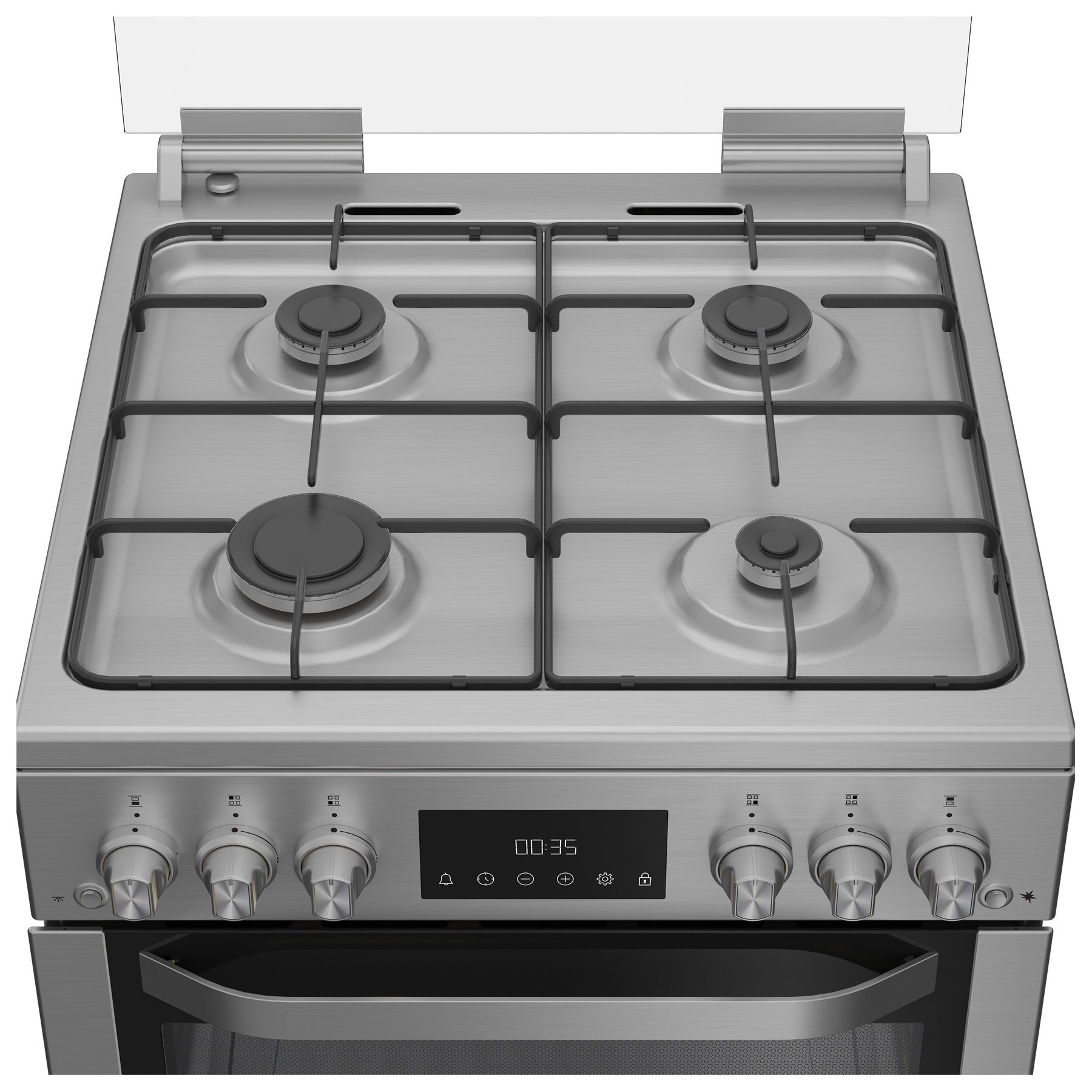 Hotpoint HDG6GDCX 60cm Double Oven Gas Cooker with Glass Lid in Stainl, photo 3