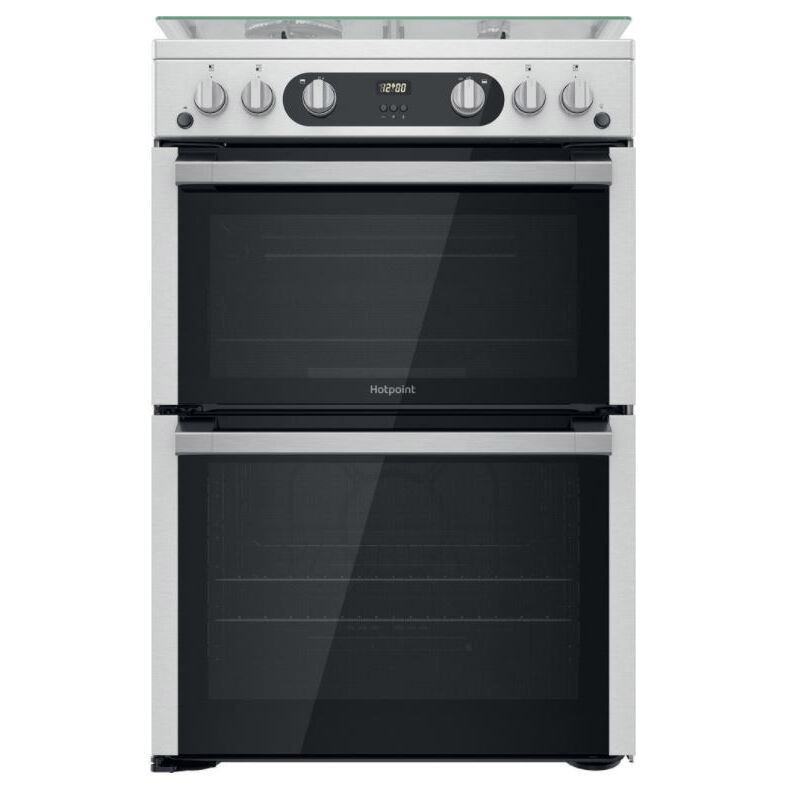 Image of Hotpoint HDM67G0C2CX 60cm Double Oven Gas Cooker in St Steel Wok Burne