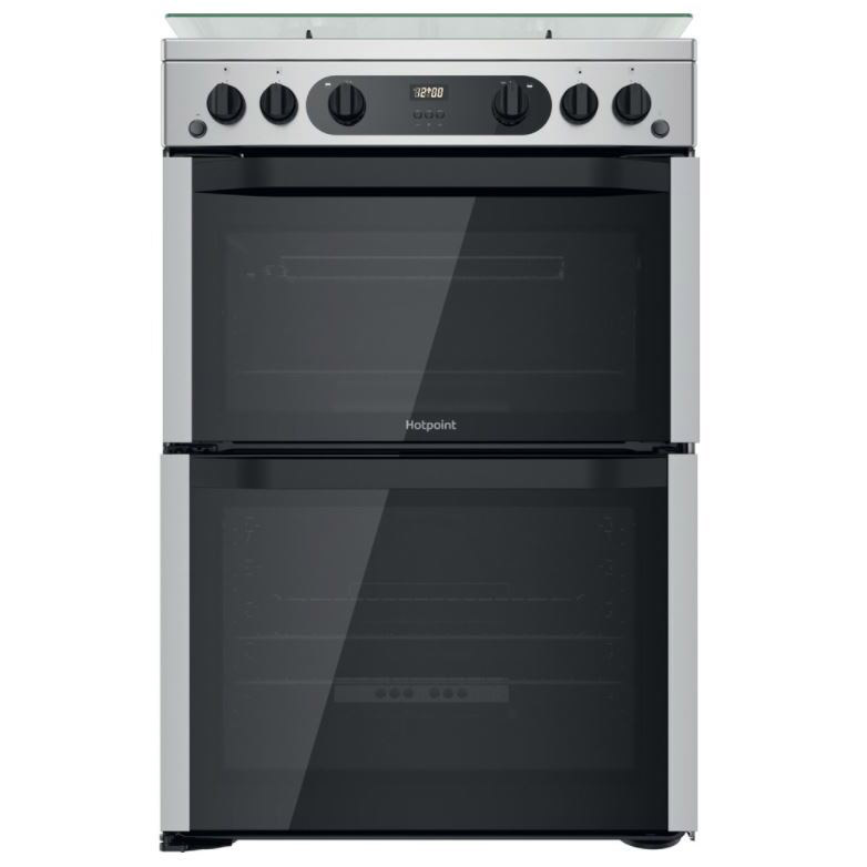Image of Hotpoint HDM67G0CCX 60cm Double Oven Gas Cooker in St Steel 84 42L