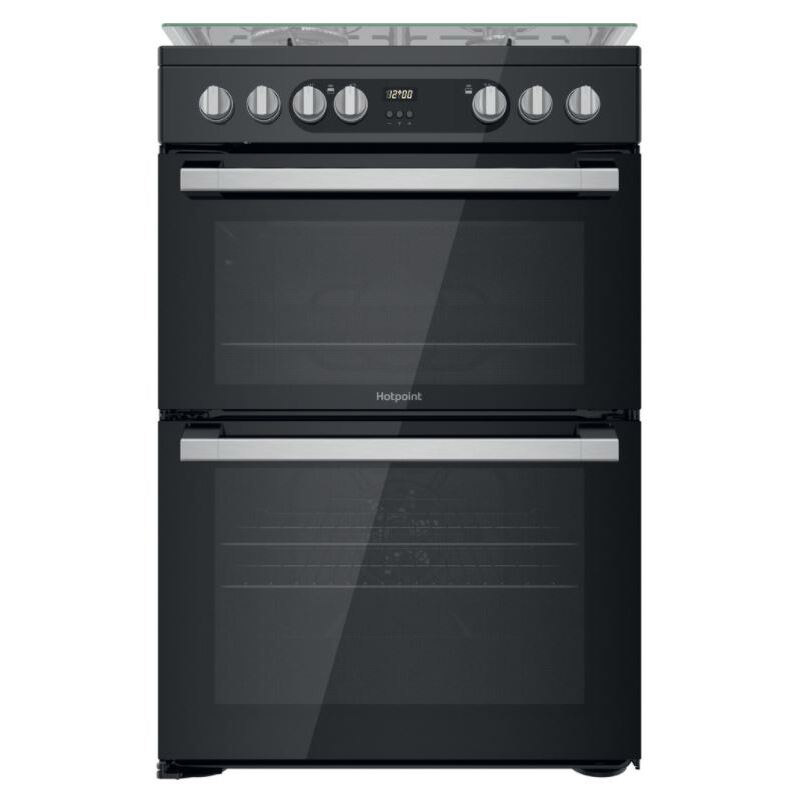 Hotpoint HDM67G9C2CSB 60cm Double Oven Dual Fuel Cooker in Black Gas H