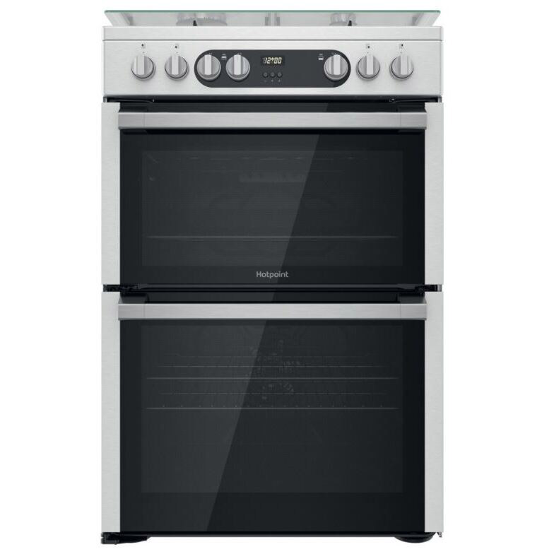 Image of Hotpoint HDM67G9C2CX 60cm Double Oven Dual Fuel Cooker in St Steel Gas