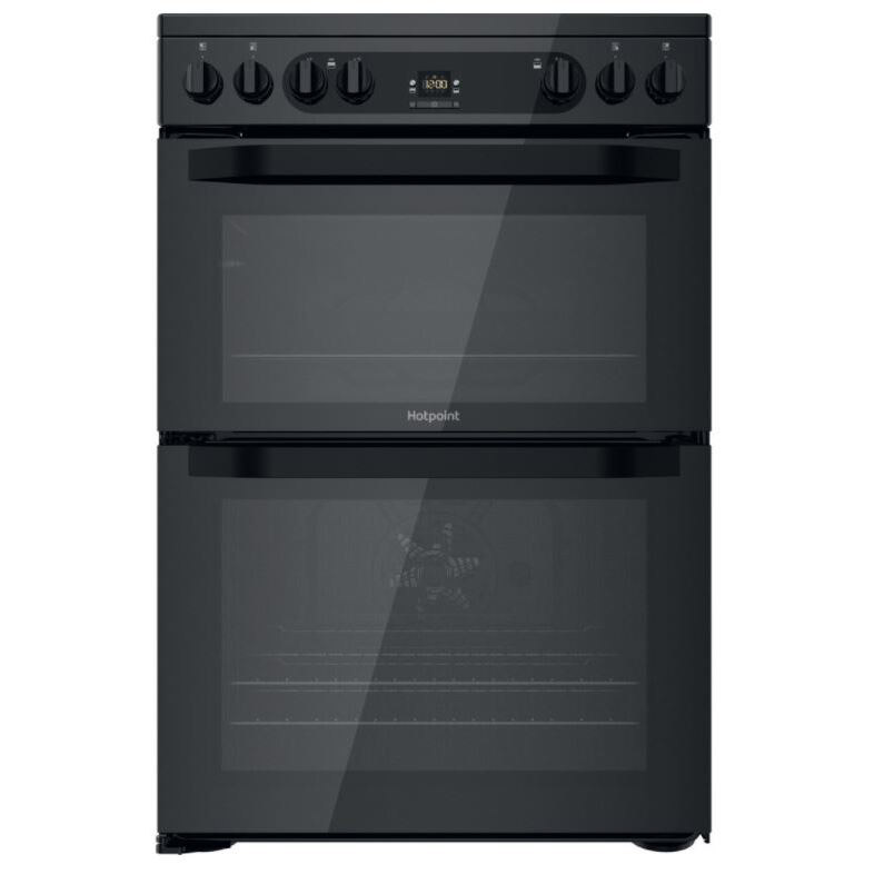 Image of Hotpoint HDM67V92HCB 60cm Double Oven Electric Cooker in Black Ceramic