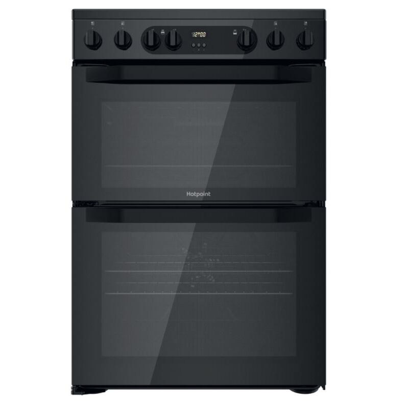 Hotpoint HDM67V9CMB 60cm Double Oven Electric Cooker in Black Ceramic