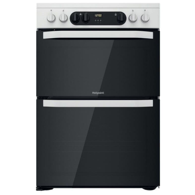 Hotpoint HDM67V9CMW 60cm Double Oven Electric Cooker in White Ceramic