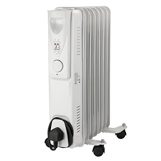 Daewoo HEA1130GE 1500W Oil Filled Radiator in White 3 Heat Settings