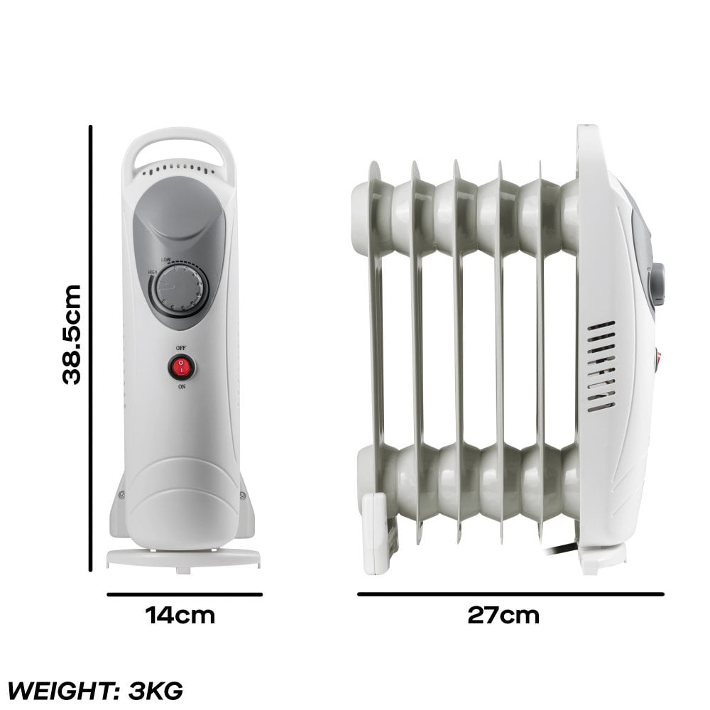 Daewoo HEA1140GE 800W Mini Oil Filled Portable Radiator in White, photo 5