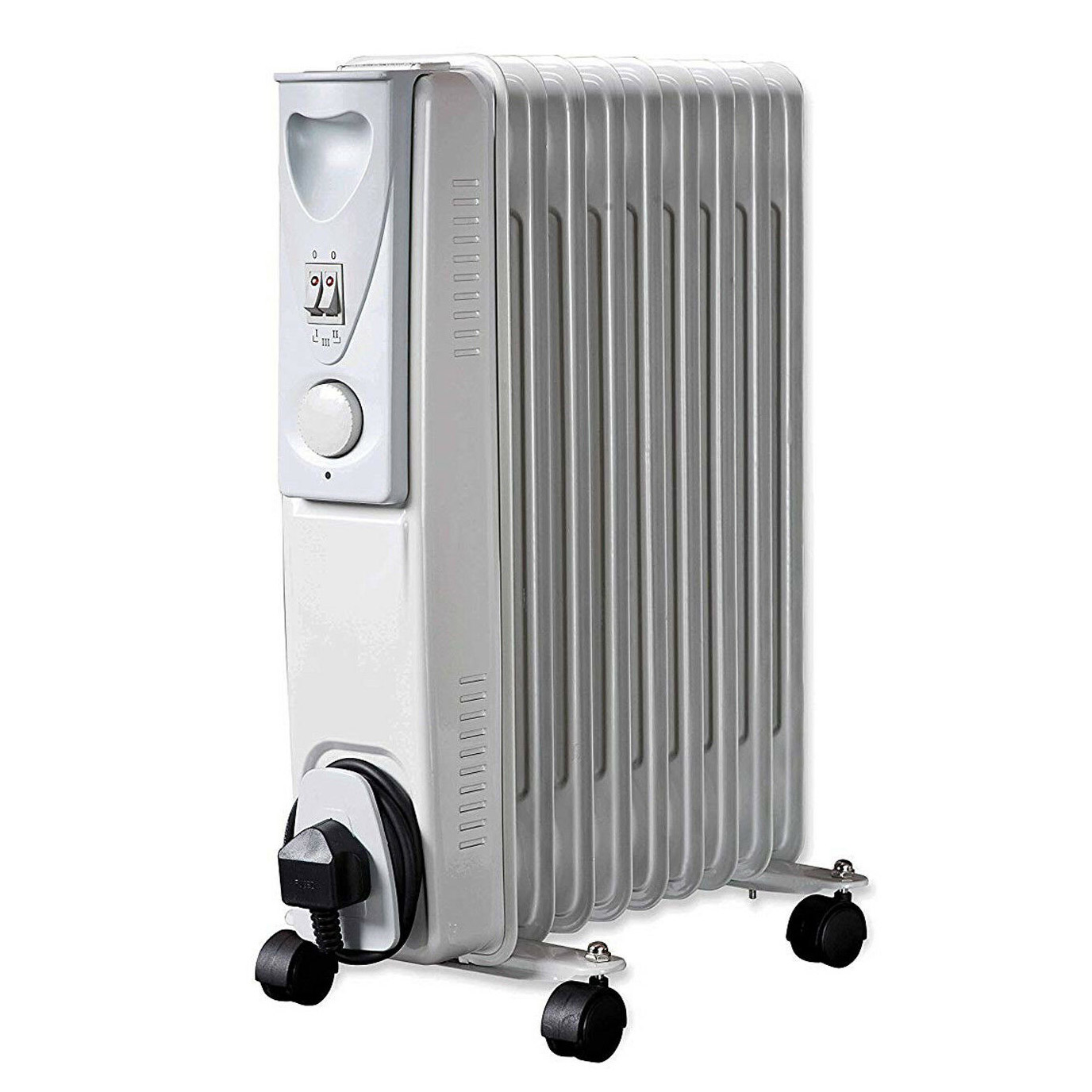 Image of Daewoo HEA1141GE 2 0kW Oil Filled Radiator in White 3 Heat Settings