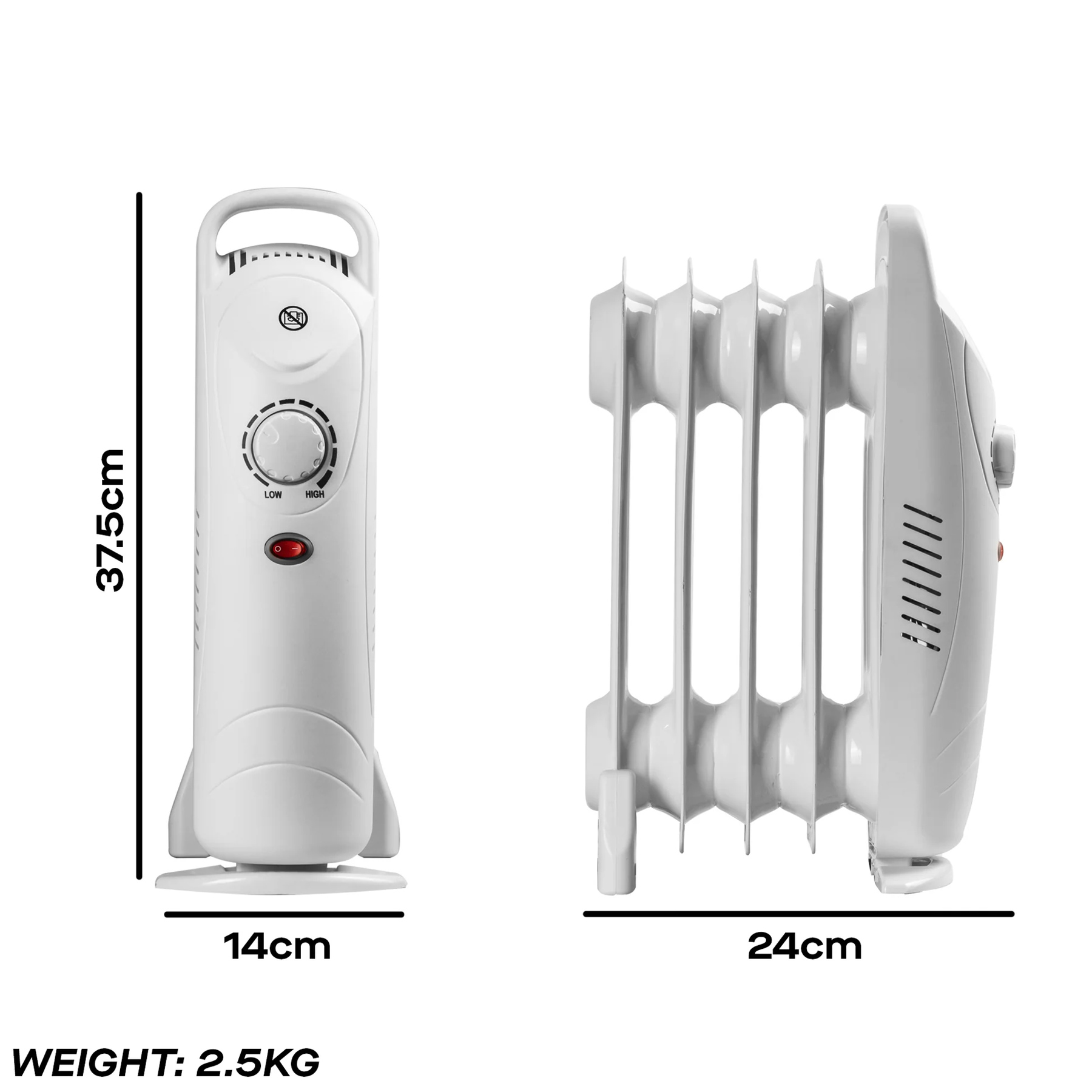 Daewoo HEA1143GE 650W Mini Oil Filled Radiator in White, photo 4
