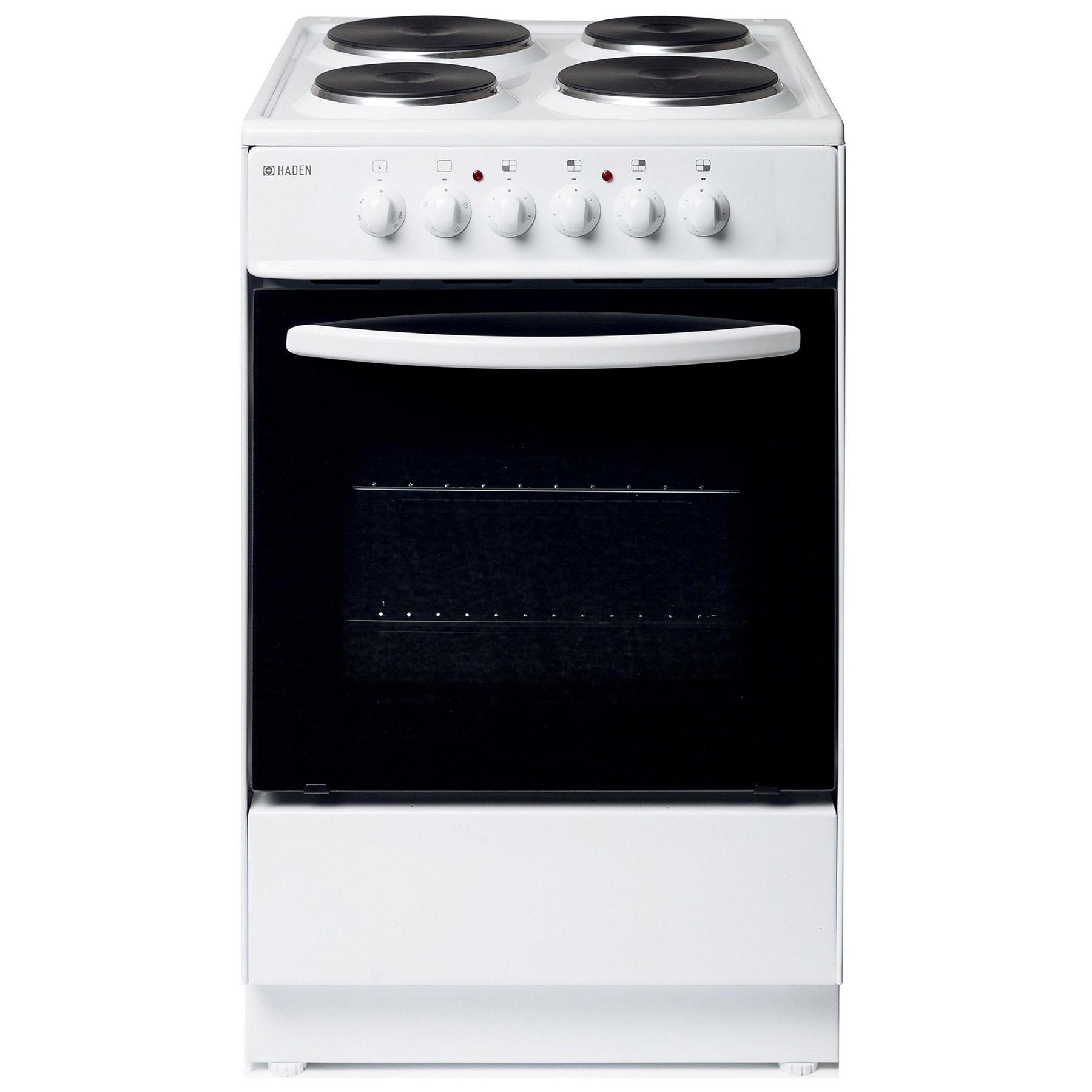 Image of Haden HES60W 60cm Single Oven Electric Cooker in White Solid Plate