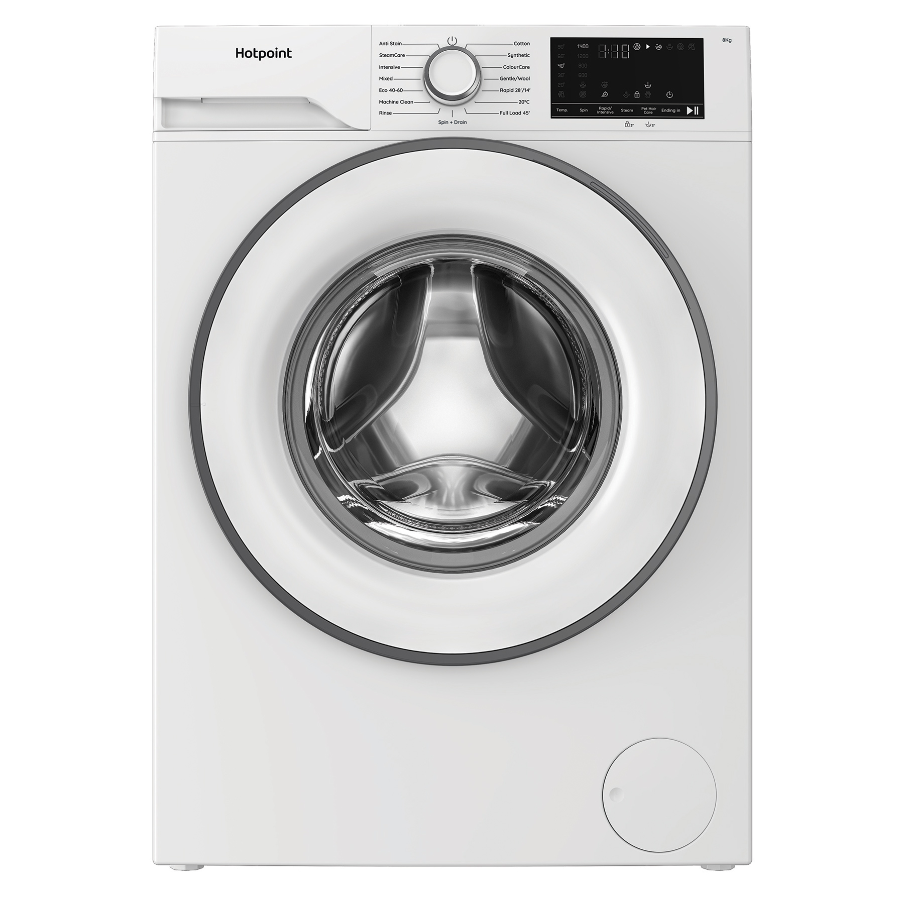 Hotpoint HEV841WUK 8kg 1400 Spin Washing Machine in White A Rated Pet