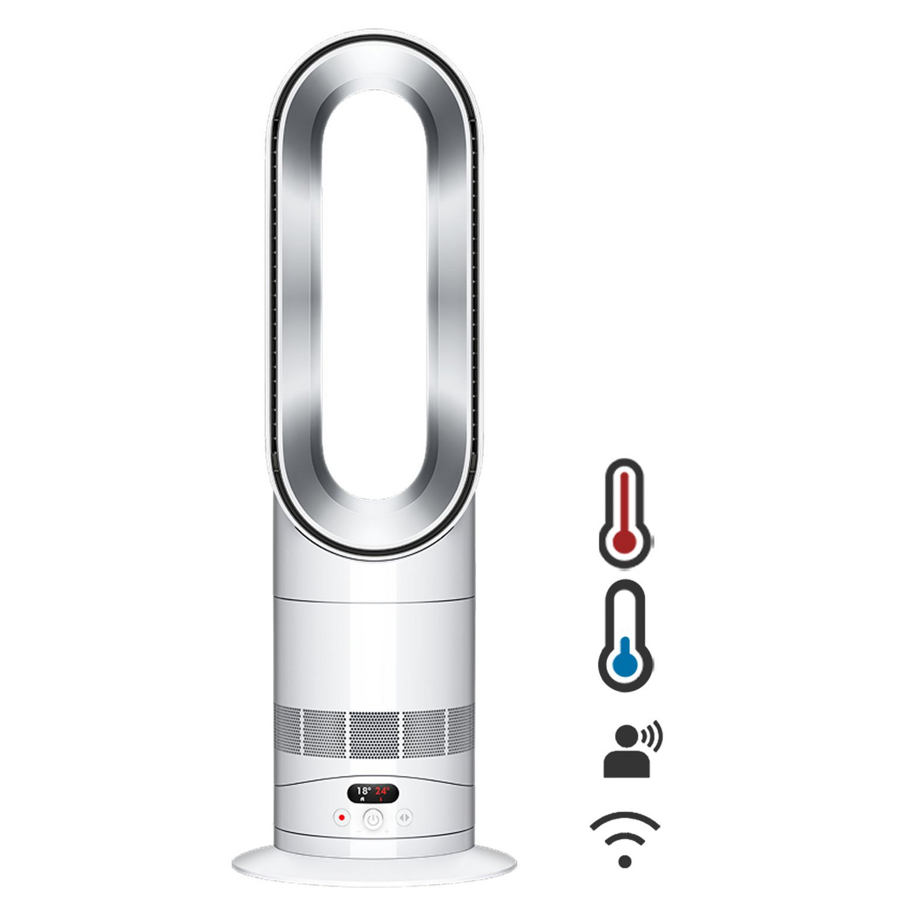 Dyson HF1 Hot Cool Remote Link Pre Heat Heater Cooling Fan in White Si