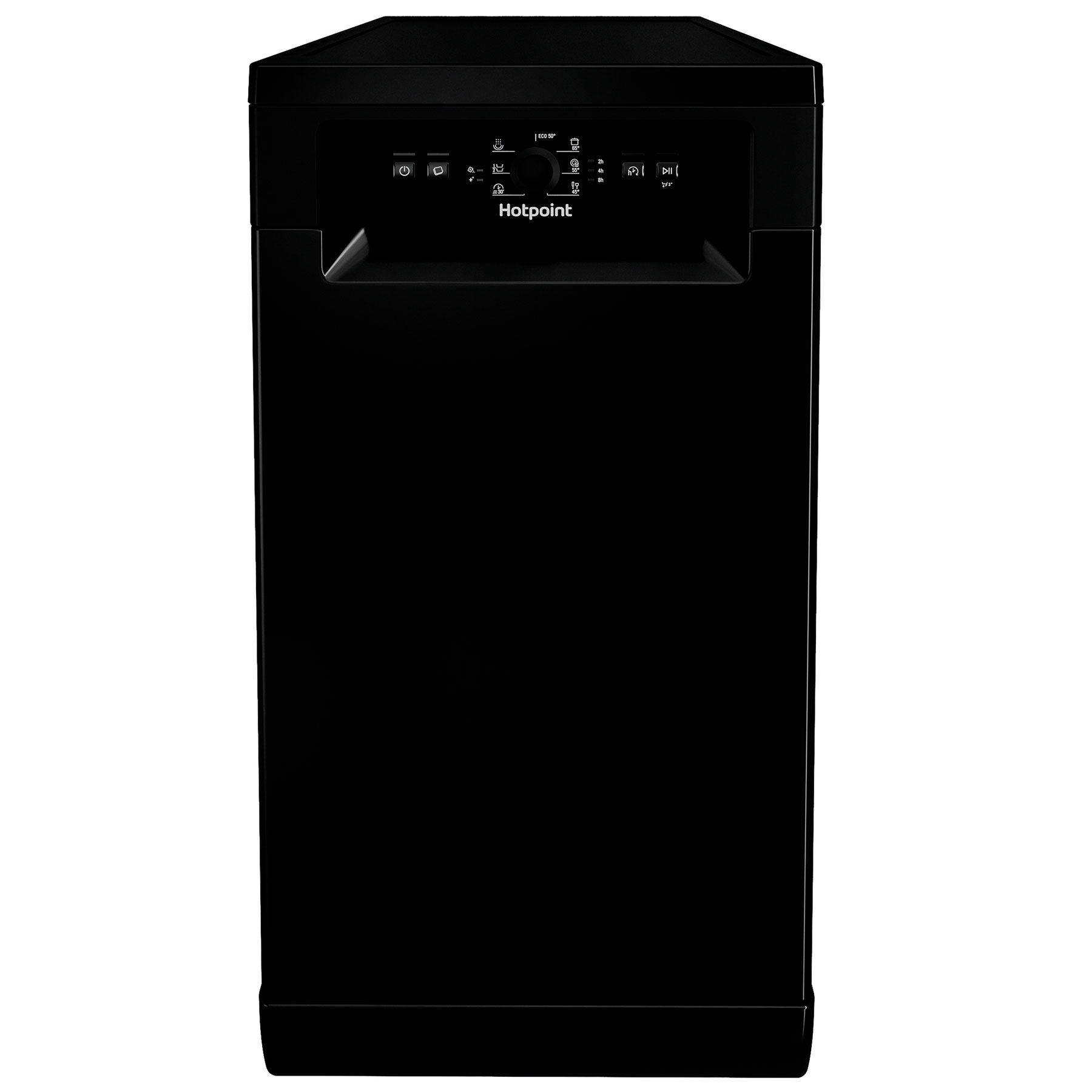 Image of Hotpoint HF9E1B19BUK 45cm Slimline Dishwasher Black 9 Place Setting F