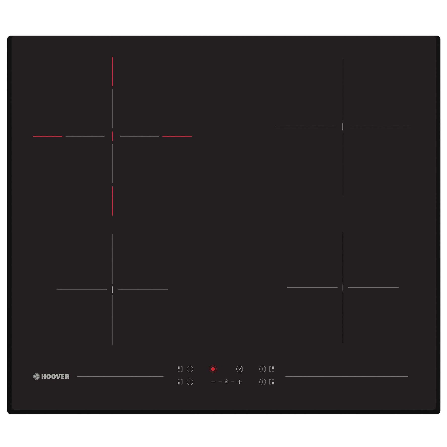 Image of Hoover HH64DB3T 60cm 4 Zone Ceramic Hob in Black Glass Touch Control