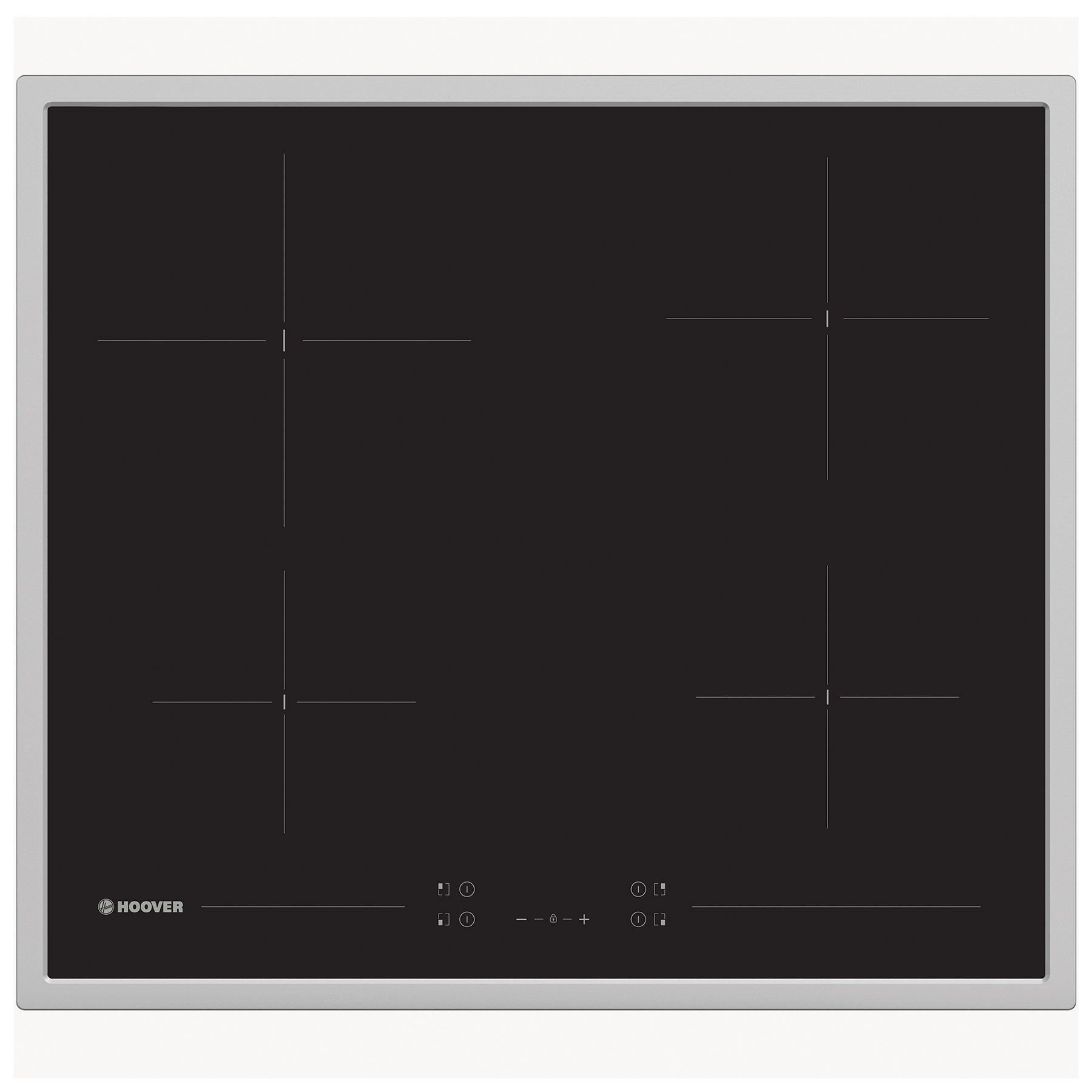 Image of Hoover HH64FC 60cm 4 Zone Ceramic Hob in Black with St Steel Trim