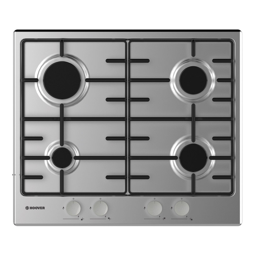Hoover HHW6BRMX 60cm 4 Burner Gas Hob in Stainless Steel
