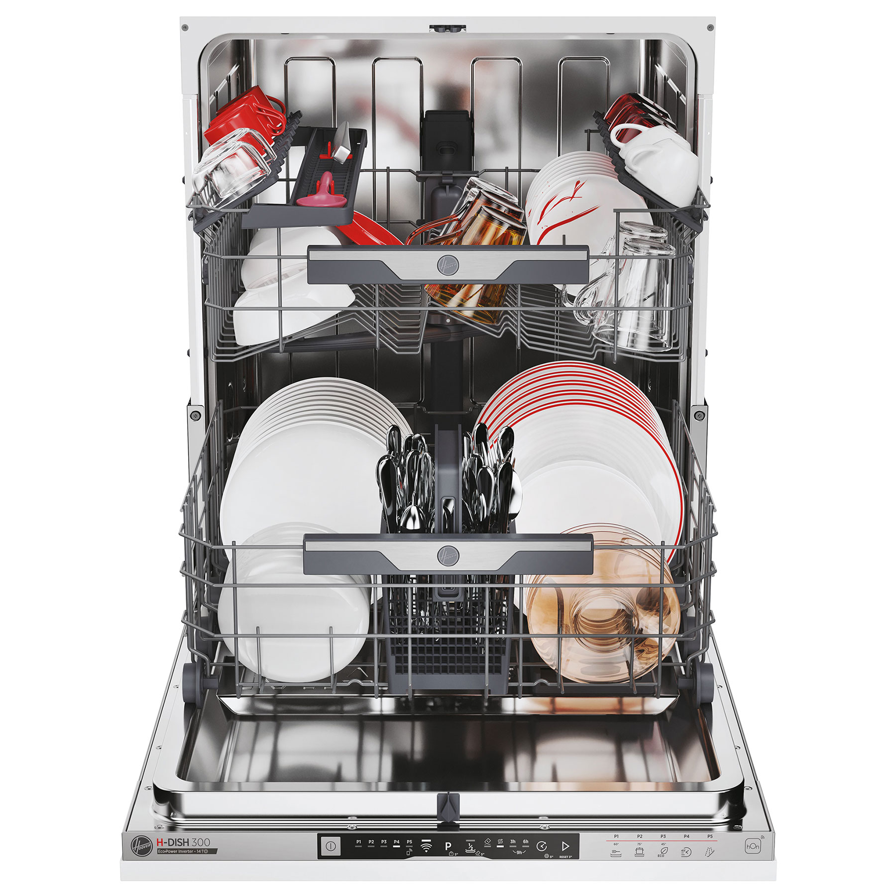 Hoover HI4E7L0S 60cm Fully Integrated Dishwasher 14 Place E Rated Wi F, photo 4