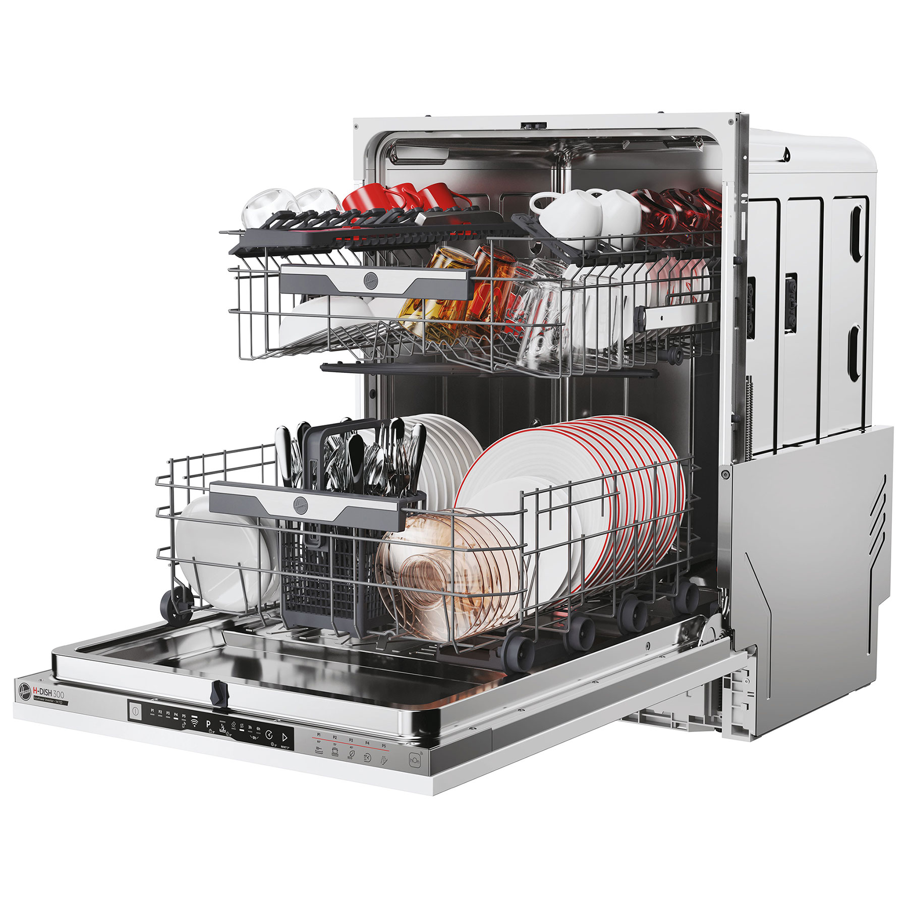 Hoover HI4E7L0S 60cm Fully Integrated Dishwasher 14 Place E Rated Wi F, photo 5