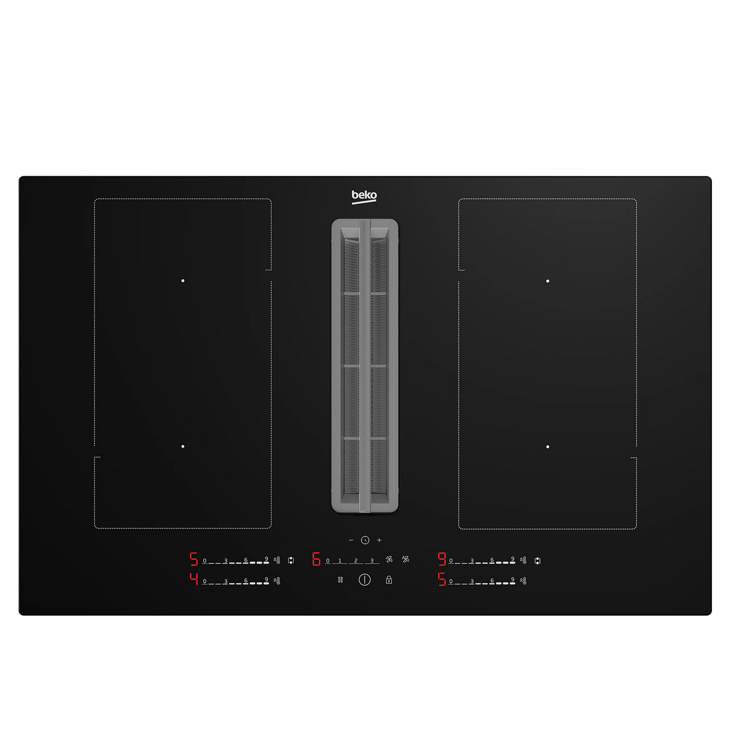 Beko HIXI84700UP 82cm 4 Zone Induction Hob with Integrated Vented Extr