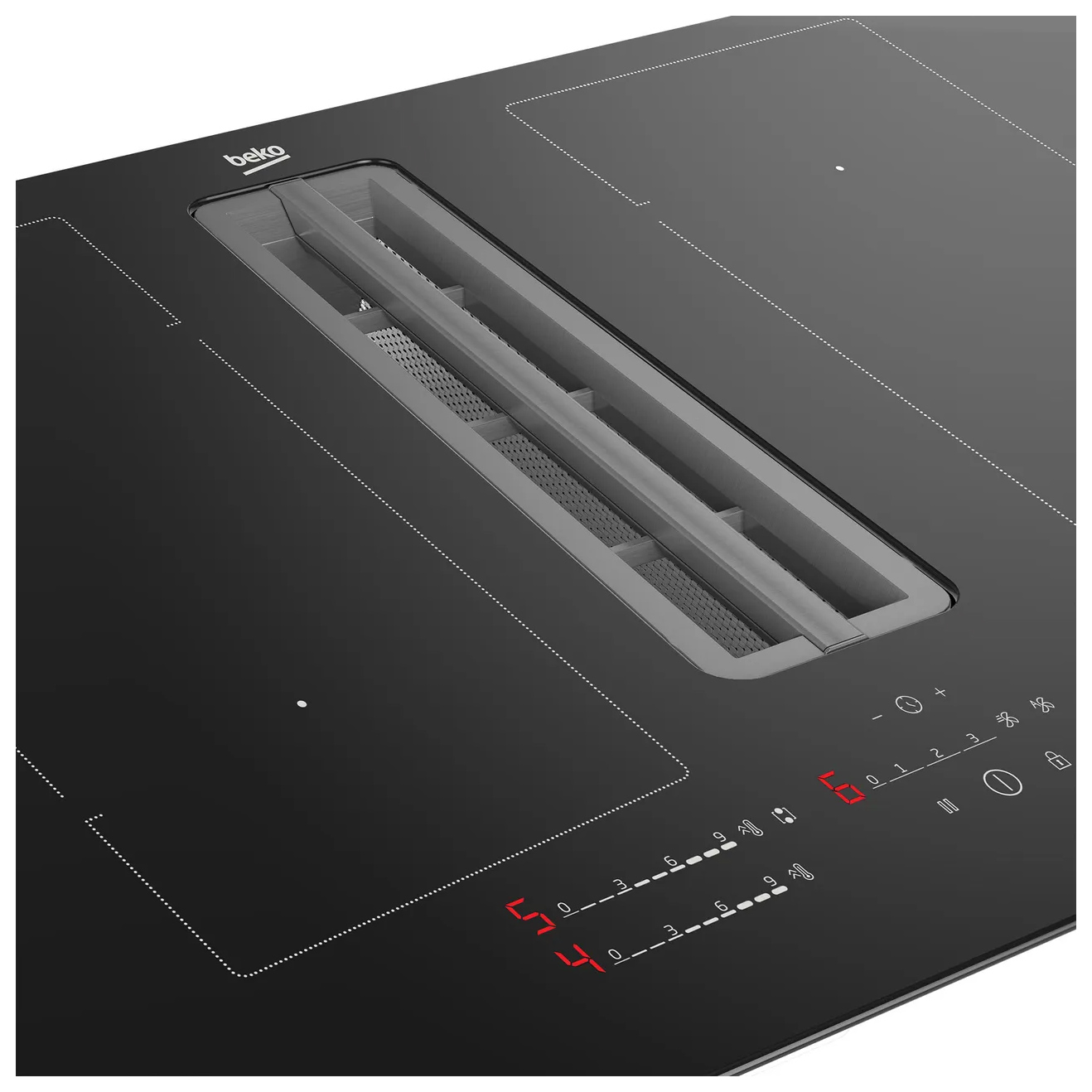 Beko HIXI84700UP 82cm 4 Zone Induction Hob with Integrated Vented Extr, photo 2