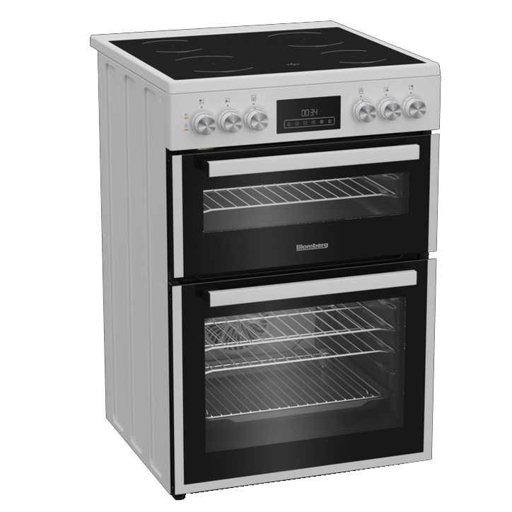 Blomberg HKRN651W 60cm Double Oven Electric Cooker in White Ceramic Ho, photo 2