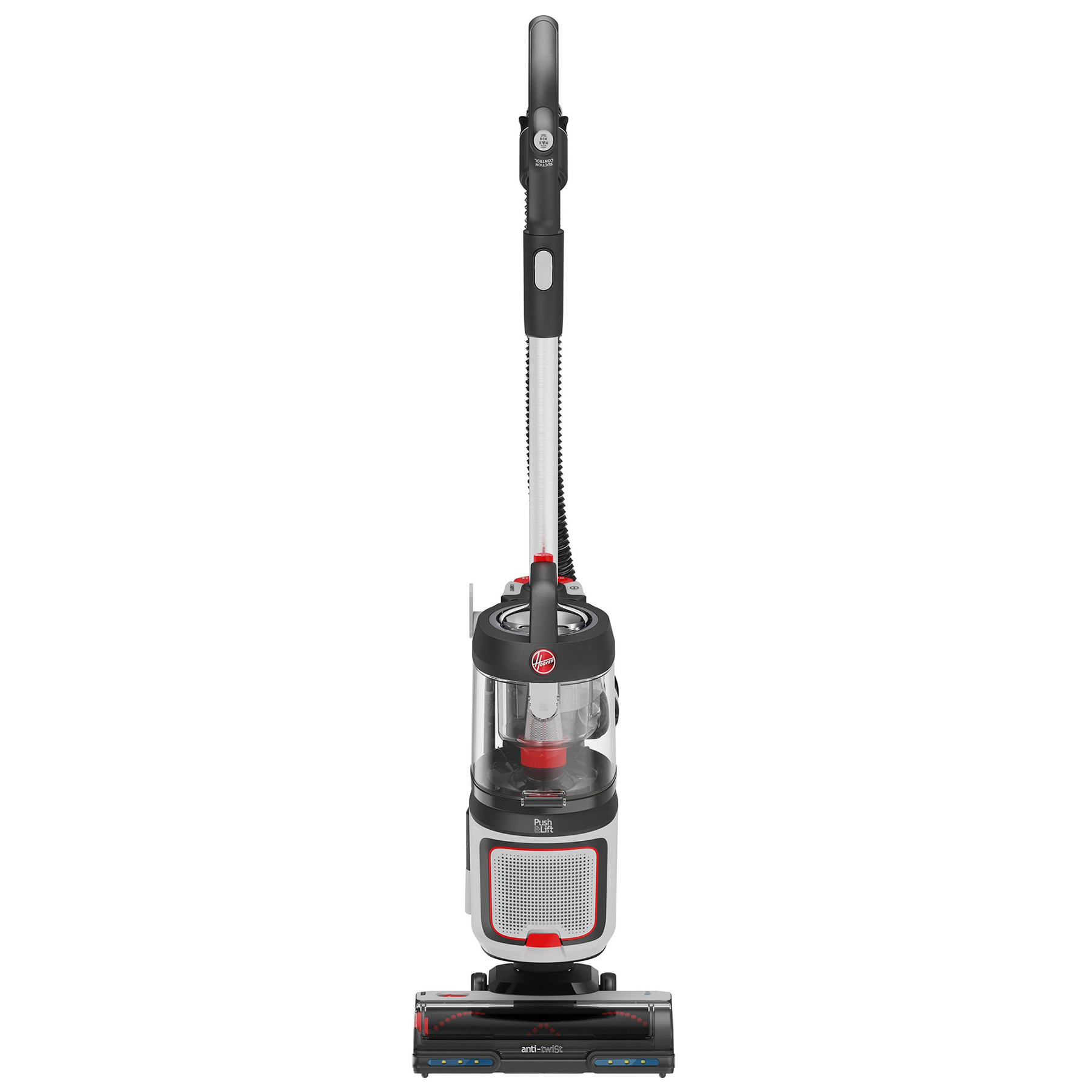 Hoover HL500HM Bagless Push Lift Upright Vacuum Cleaner in Grey Red