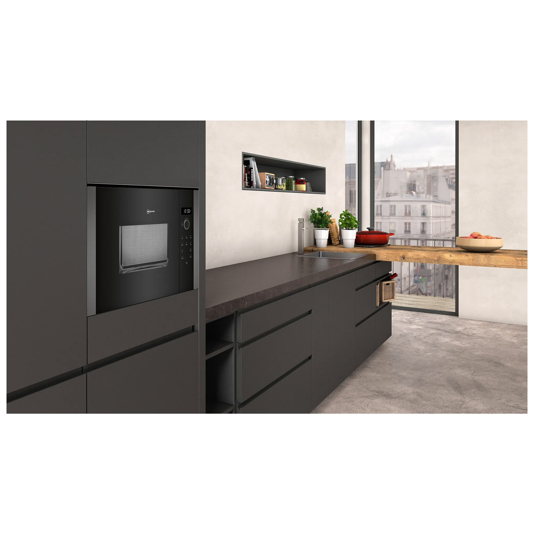 Neff HLAWD23G0B N50 Built In Microwave Oven in Graphite Grey 800W 20L, photo 4