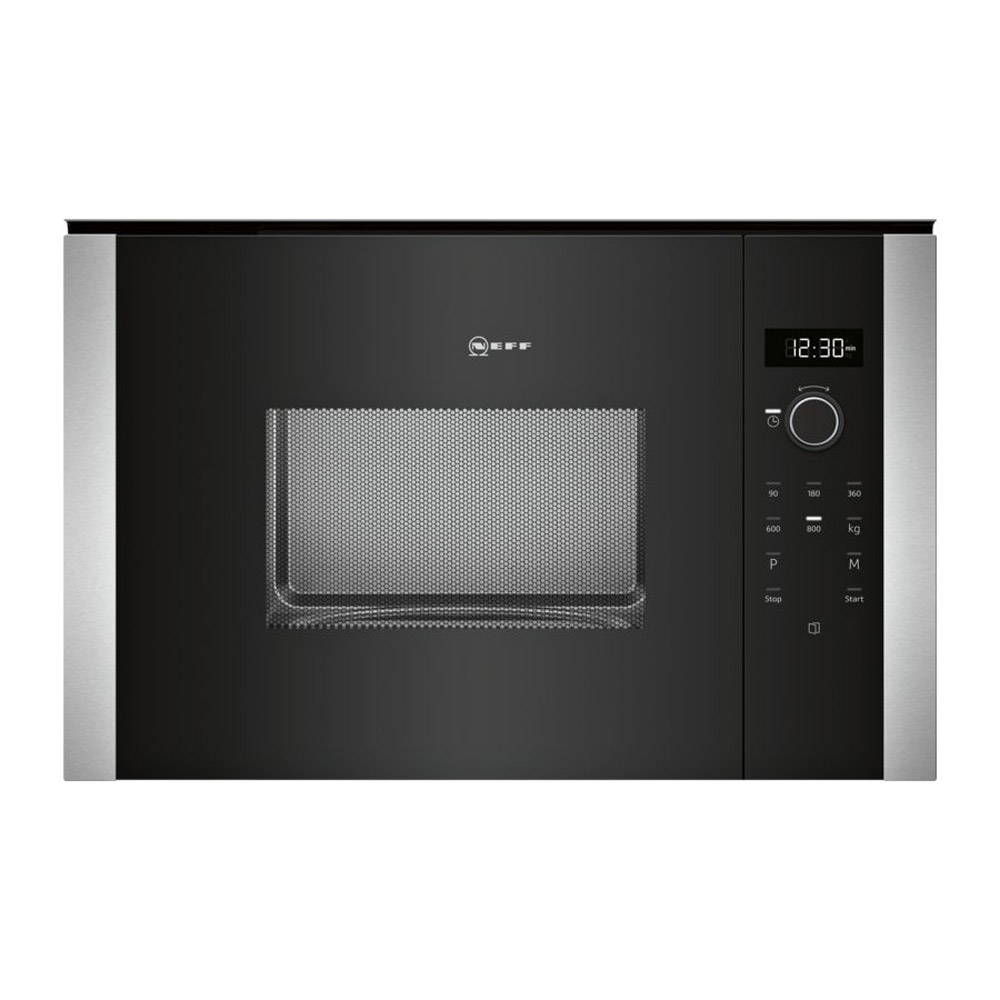 Image of Neff HLAWD23N0B N50 Built In Microwave Oven in Black with Stainless St