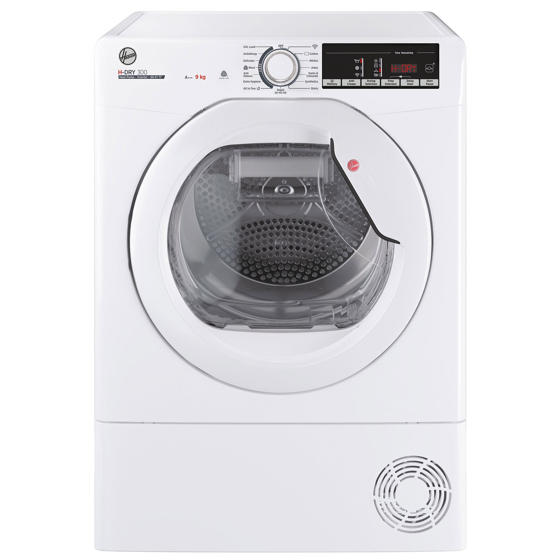 Hoover HLEH9A3TE H Dry 300 9kg Heat Pump Condenser Dryer in White A Ra